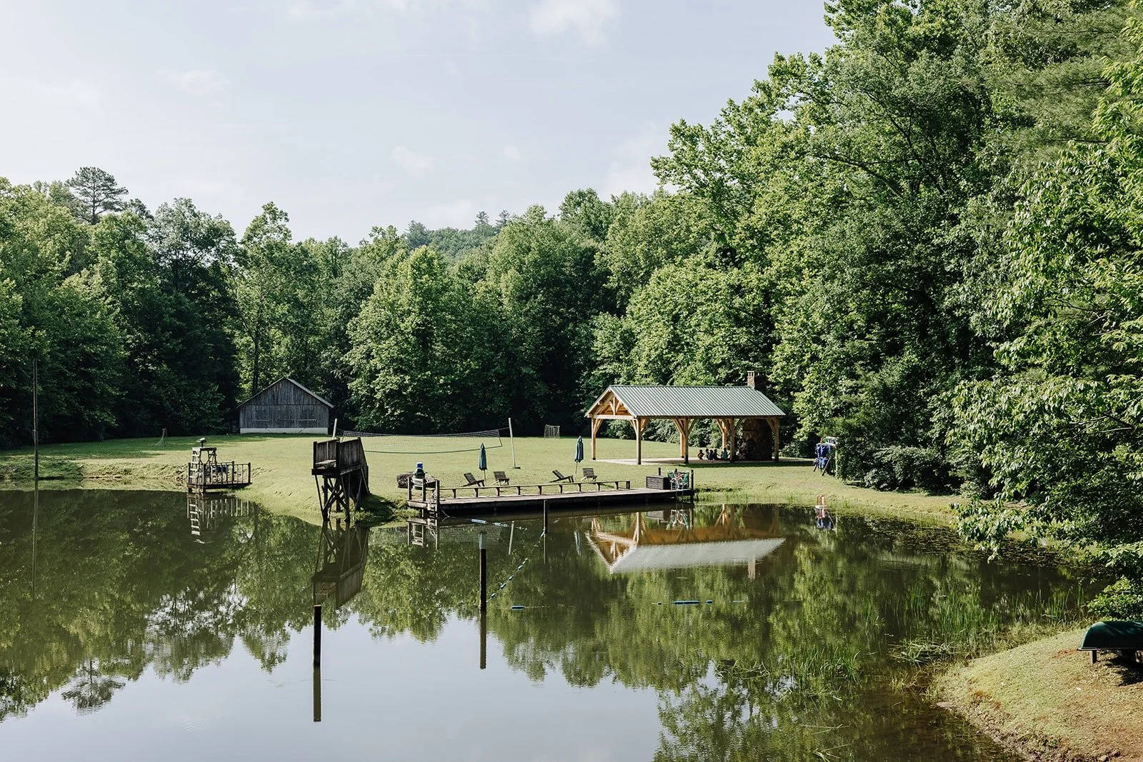 Swimming area and pavilion, ready for all the games and activities!