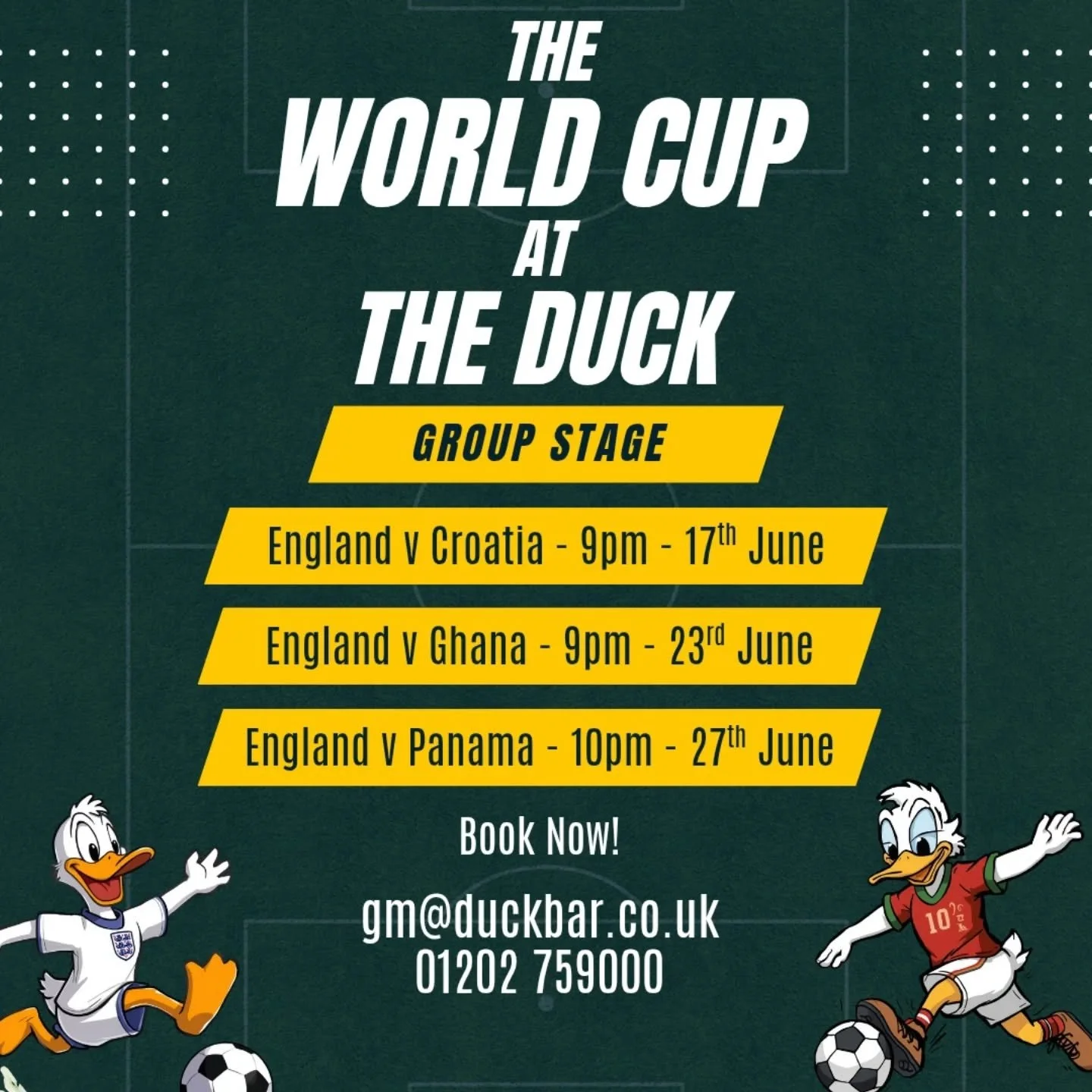 The World Cup, live with us ⚽

Big screens, cold pints, and the atmosphere to match.
Don't miss a minute, book your table via the link in our bio! 🍻