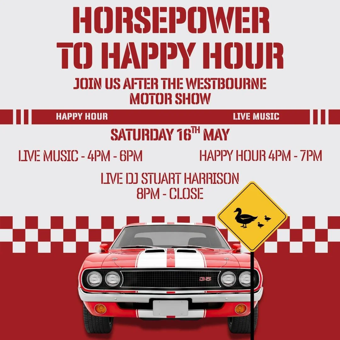 Heading to the Westbourne Motor Show?

Join us after, for live music, cold pints and proper atmosphere 🍻
