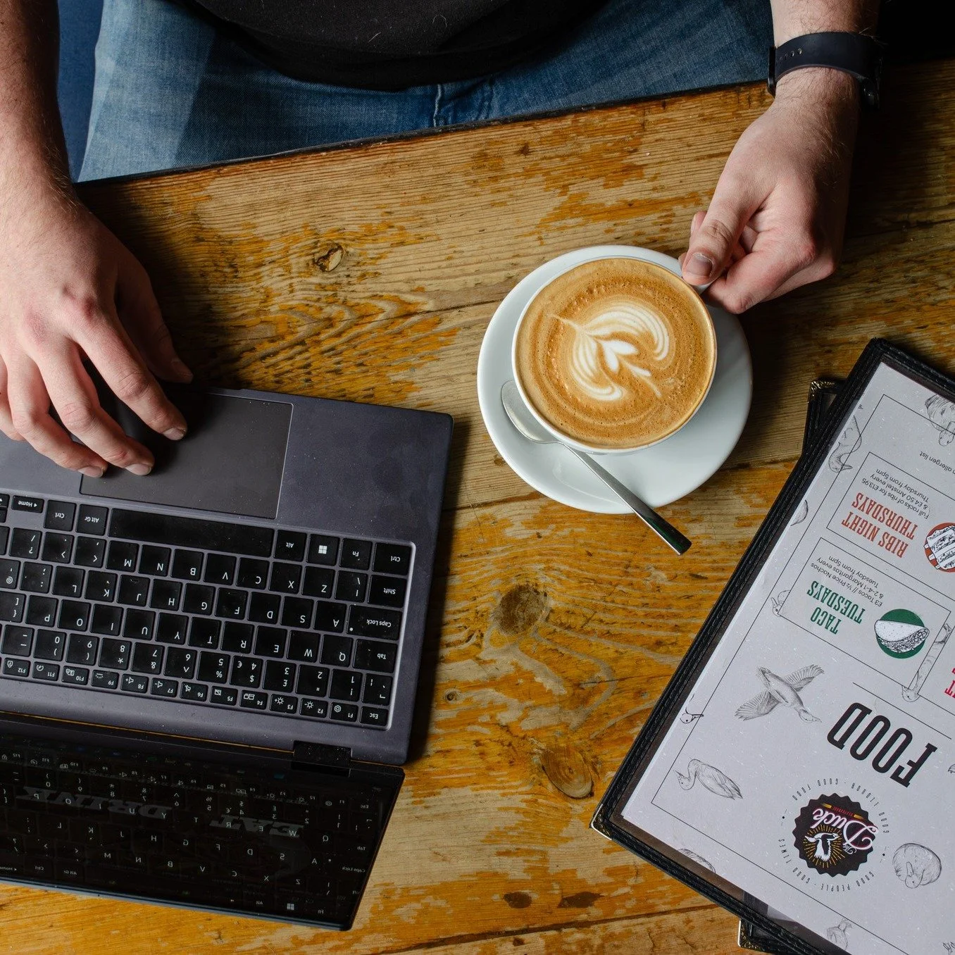Working from home? Work from here ☕️

Free WiFi, great coffee, and the perfect spot for meetings or a change of scenery.
Plus lunch for &pound;12.99! 

 #freewifi #lunch #focus