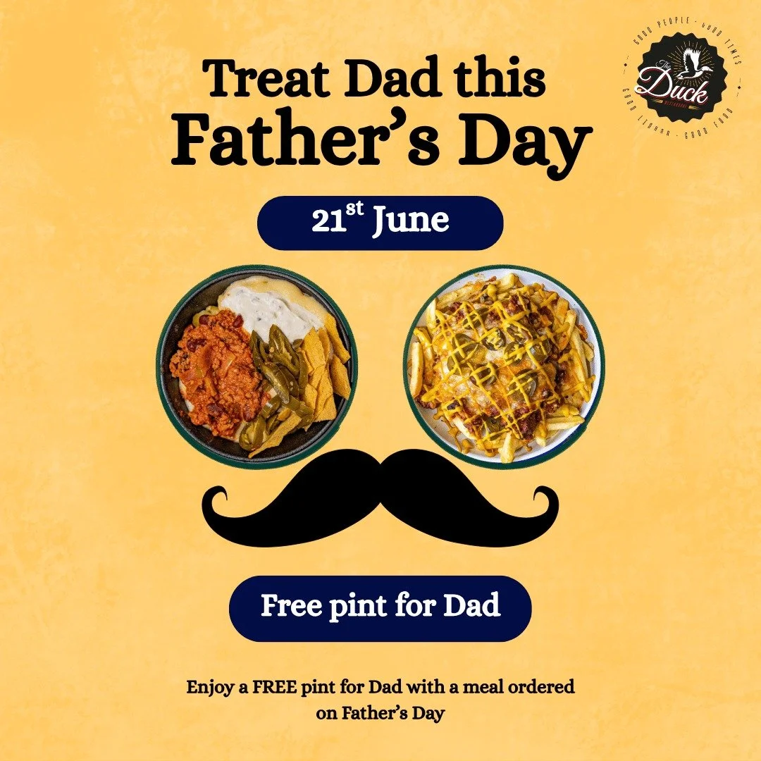 This Father&rsquo;s Day, treat Dad to a main meal and his pint is on us.

Plus, it&rsquo;s Sharing Sundays, enjoy great deals on our sharing platters all day 🍗

Can&rsquo;t make it? Why not treat Dad to a gift card, click the link in our bio.