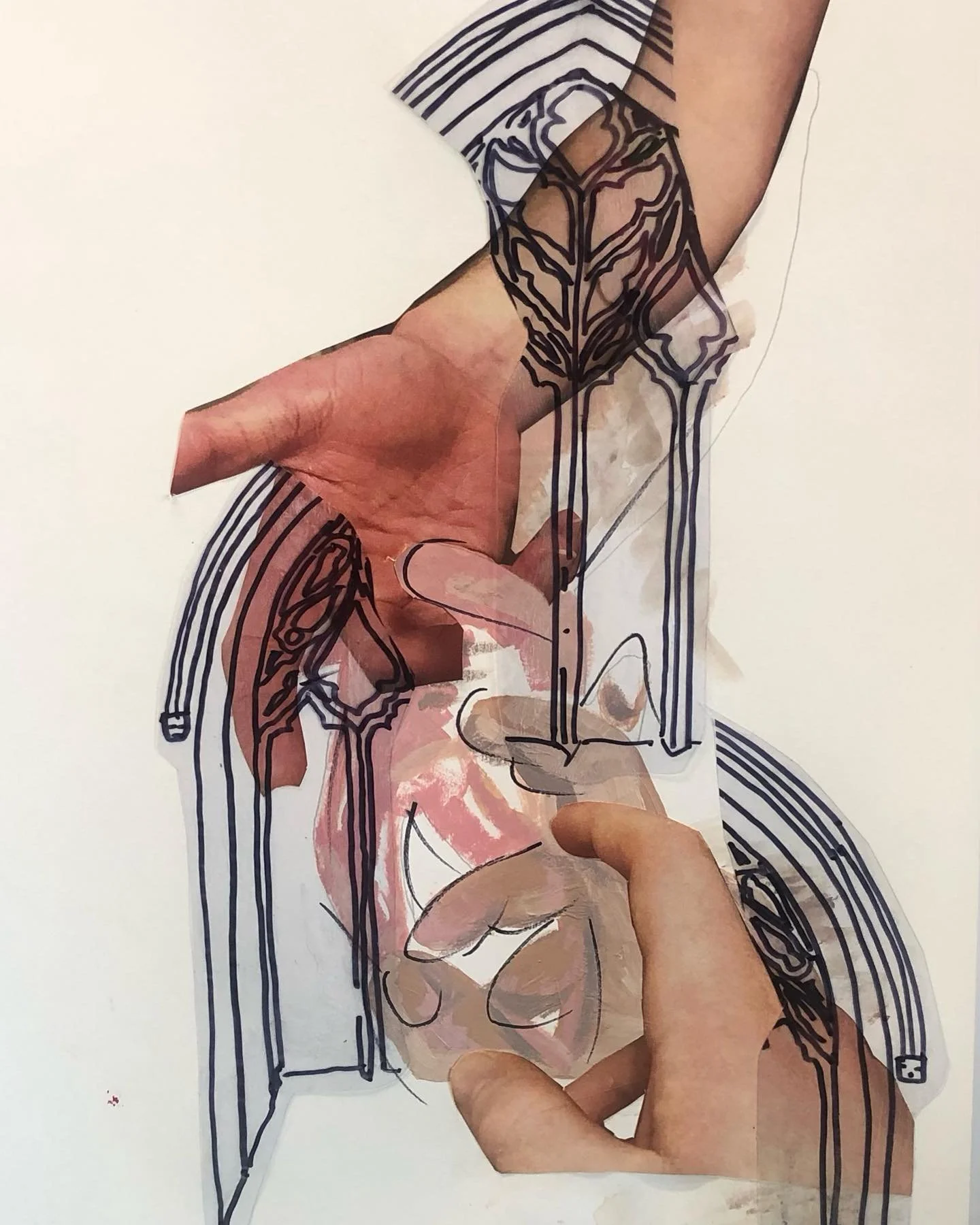 Acetate, acrylic paint and sharpie