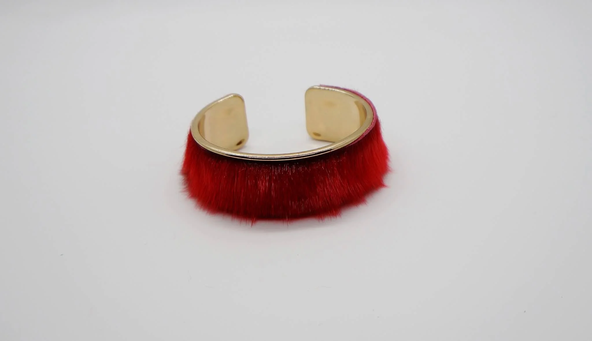 Sealskin fur and brass bracelet