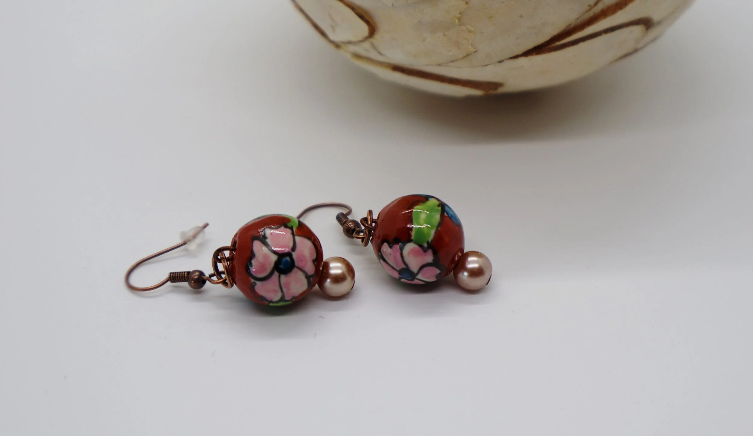 Golden Gate Orange Ceramic Earrings