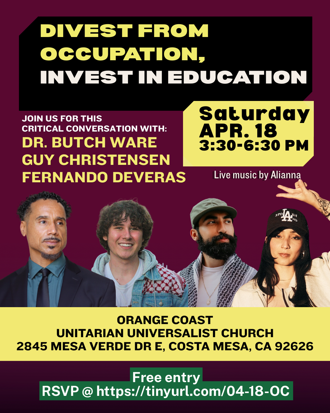 DIVEST FROM OCCUPATION, INVEST IN EDUCATION 