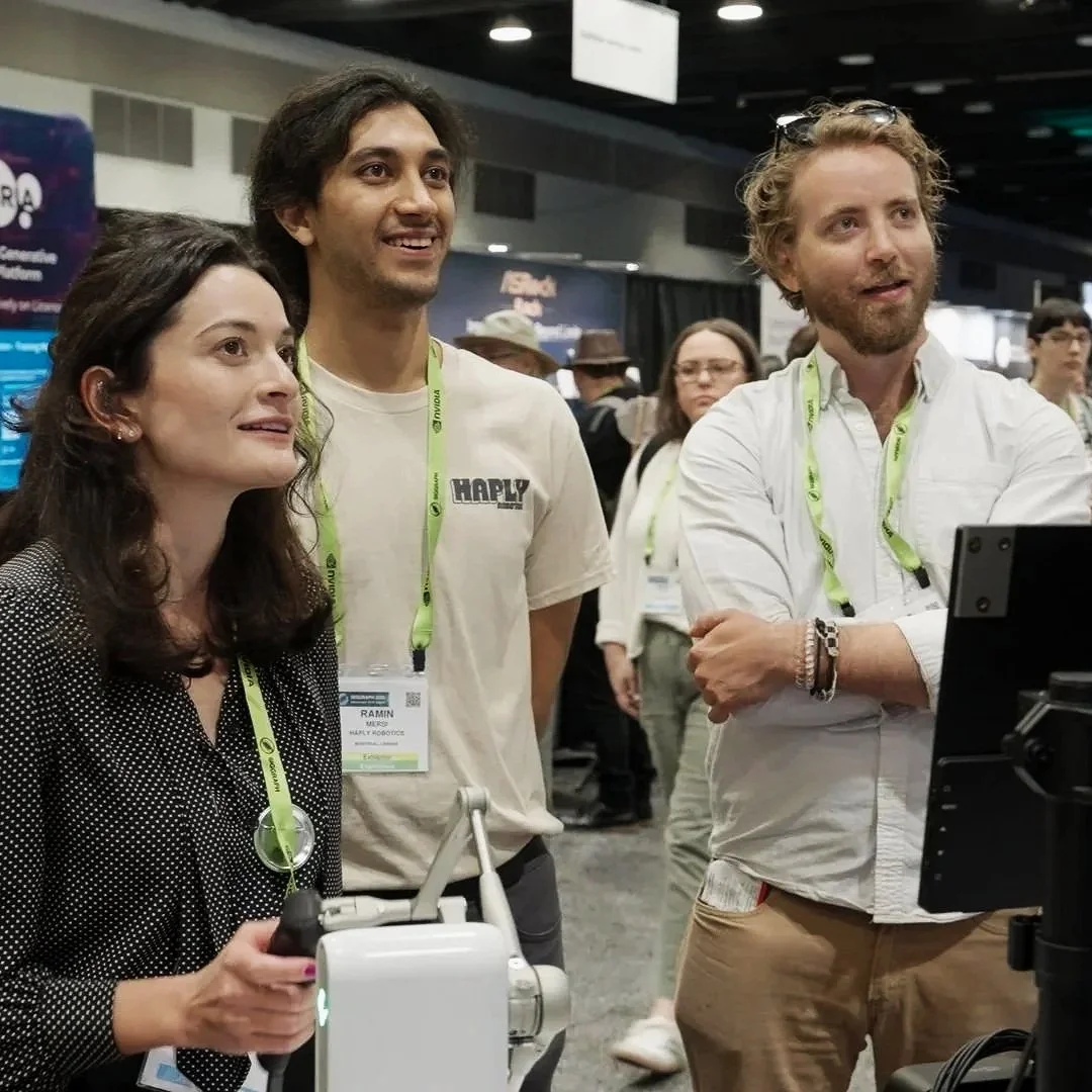 Madison Huang at the haply robotics booth at SIGGRAPH 2025