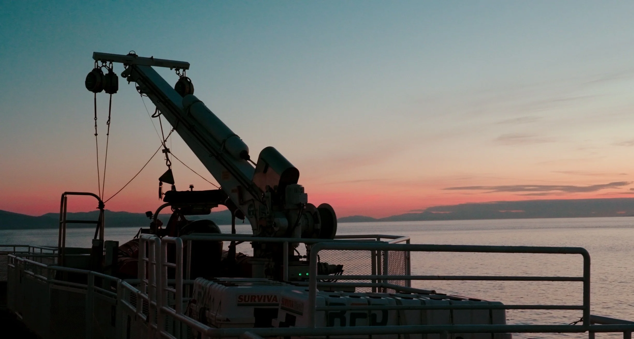 BC Ferries crosses the straight of Georgia at sunset