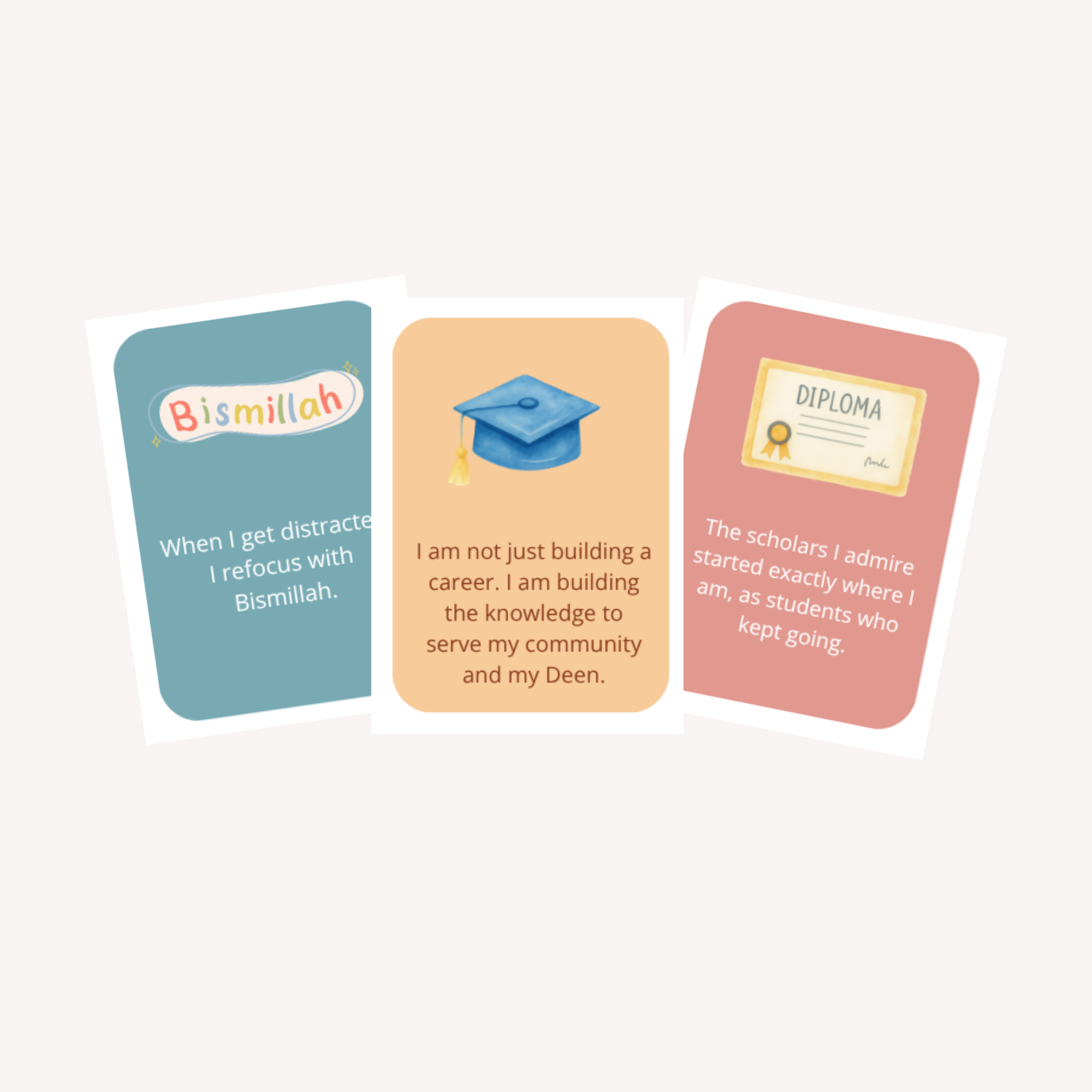 Islamic Positive Affirmation Cards for Muslim Teenagers 