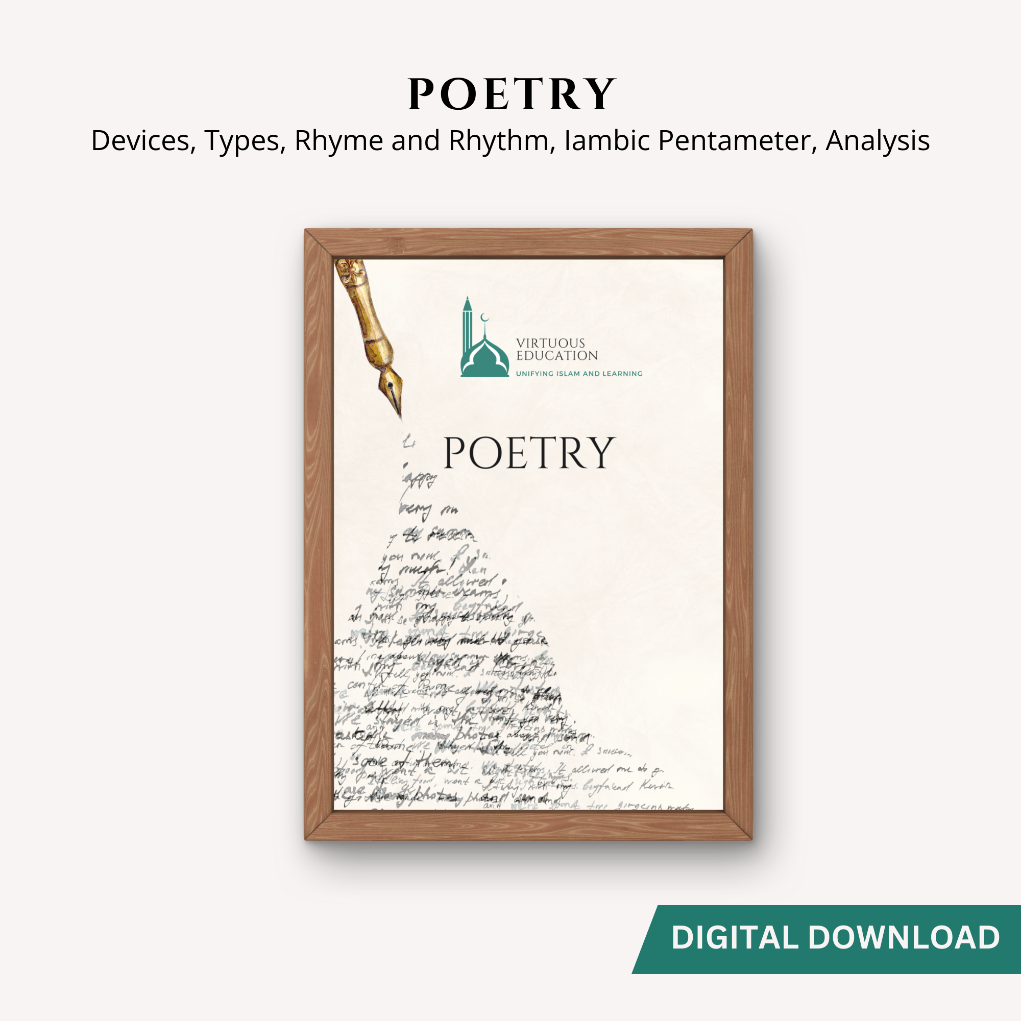 Poetry Poster Bundle (6 Piece) - Devices, Types, Rhyme and Rhythm, Iambic Pentameter, Analysis