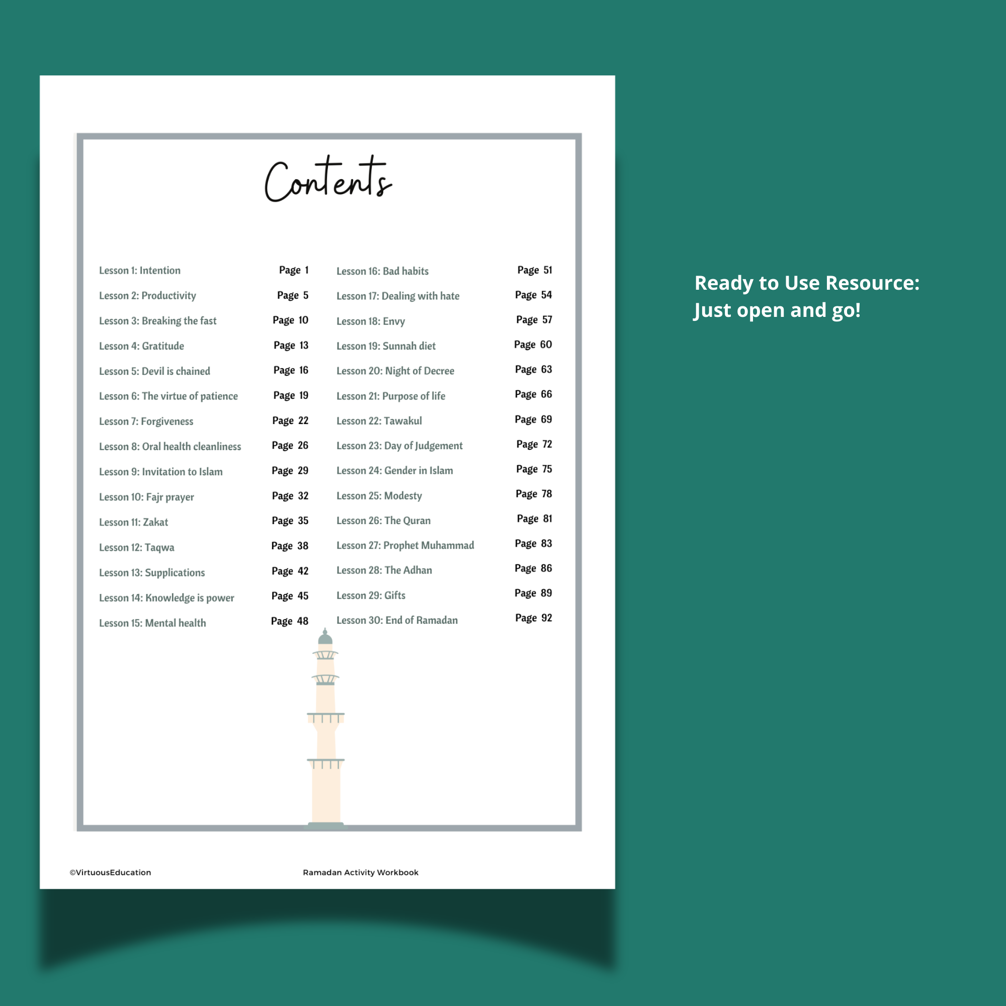 Daily Ramadan Activity Workbook for Teens