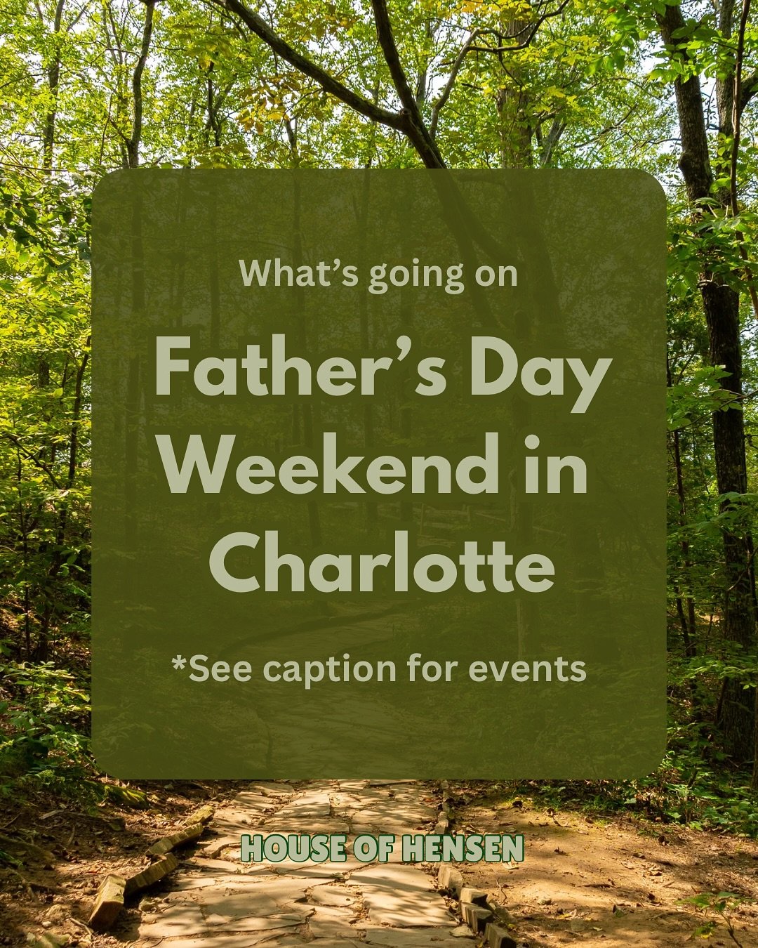👔 A Guide to Father&rsquo;s Day Weekend in Charlotte

🎶 For the Dad Who Loves Music : 

▪️Blakeney Town Center:  Sounds of Summer Concert Series @shopblakeney 
Sat June 14  7-9 PM

▪️White Water Center:  River Jam
Friday June 13th and Sat June 14th