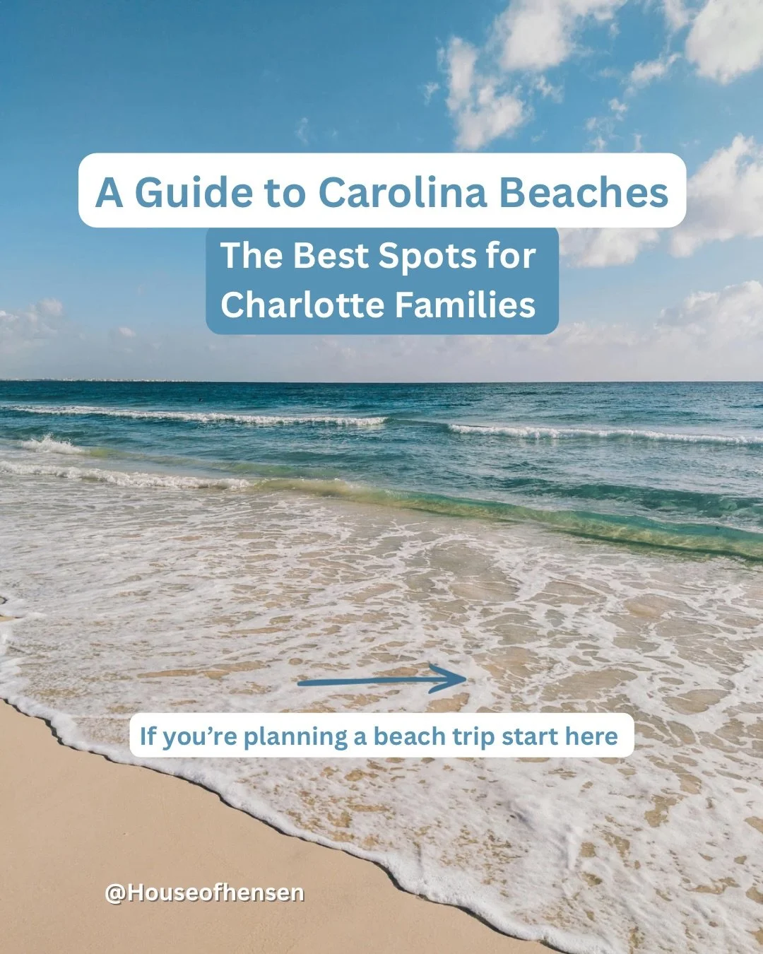 Planning a beach trip from Charlotte? 🌊

We&rsquo;ve been to most of the major NC + SC beaches at this point, and these are the ones we recommend the most depending on what kind of trip we want.

Our top 3:
&bull; Hilton Head Island, SC  @visithilto
