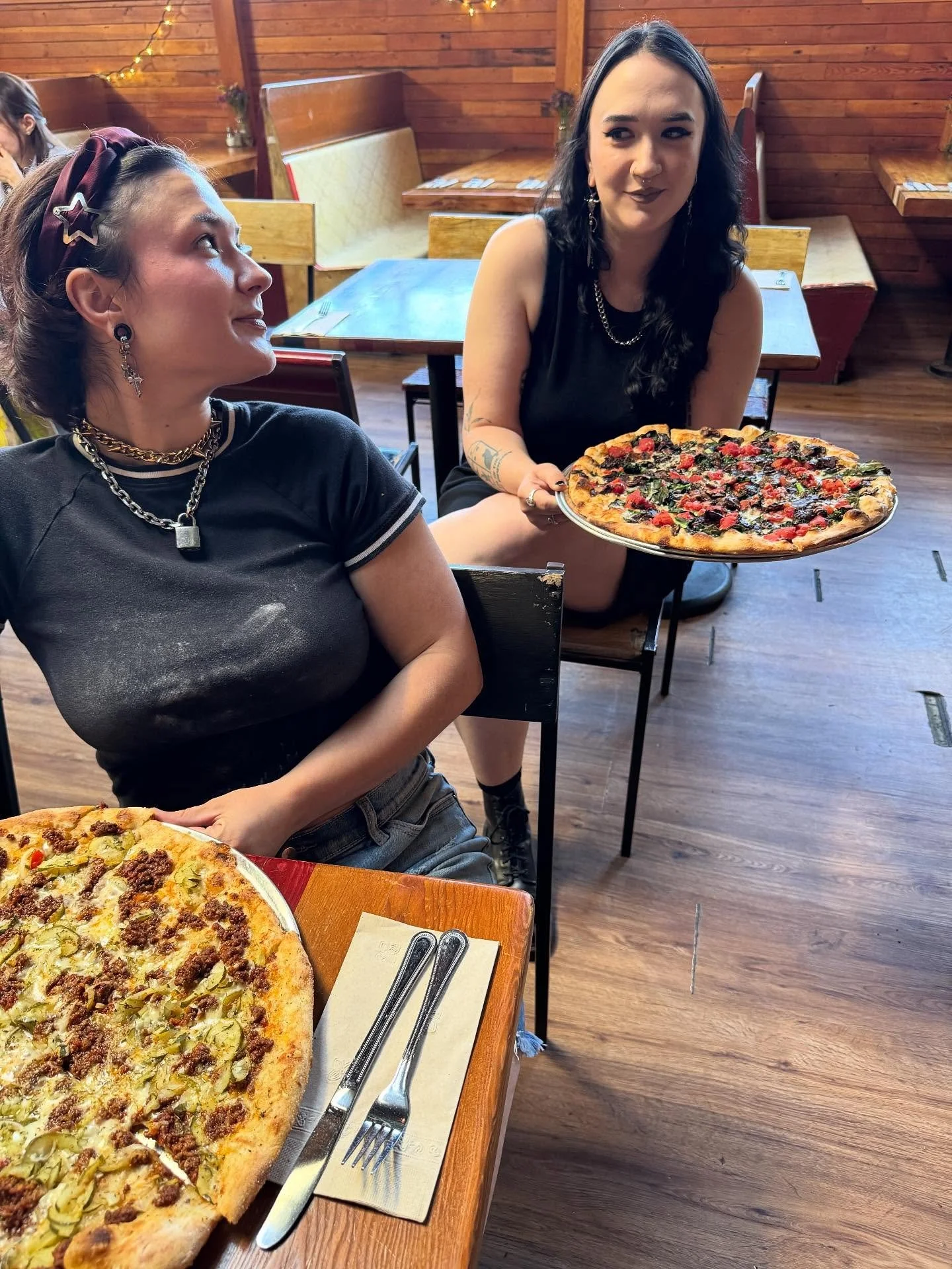 On October 3rd, he asked me what the new weekly specials were.
Carne - Sloppy Joe. All natural marinated beef, house made pickles, Vermont Cabot cheddar cheese, whole milk mozzarella, Parmesan, organic herb mix.
Veggie - Balsamic Mush. Balsamic mar