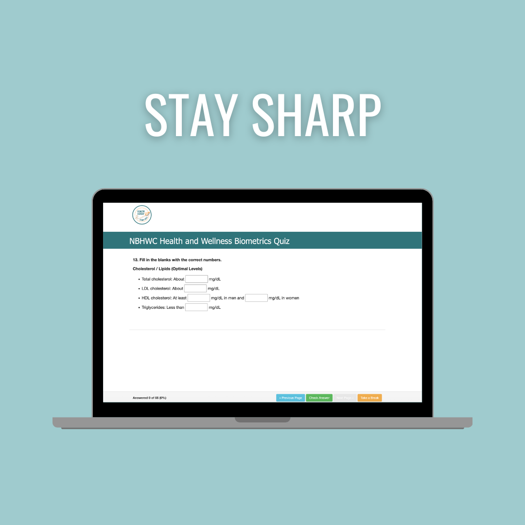 NBHWC Health and Wellness Biometrics Quiz