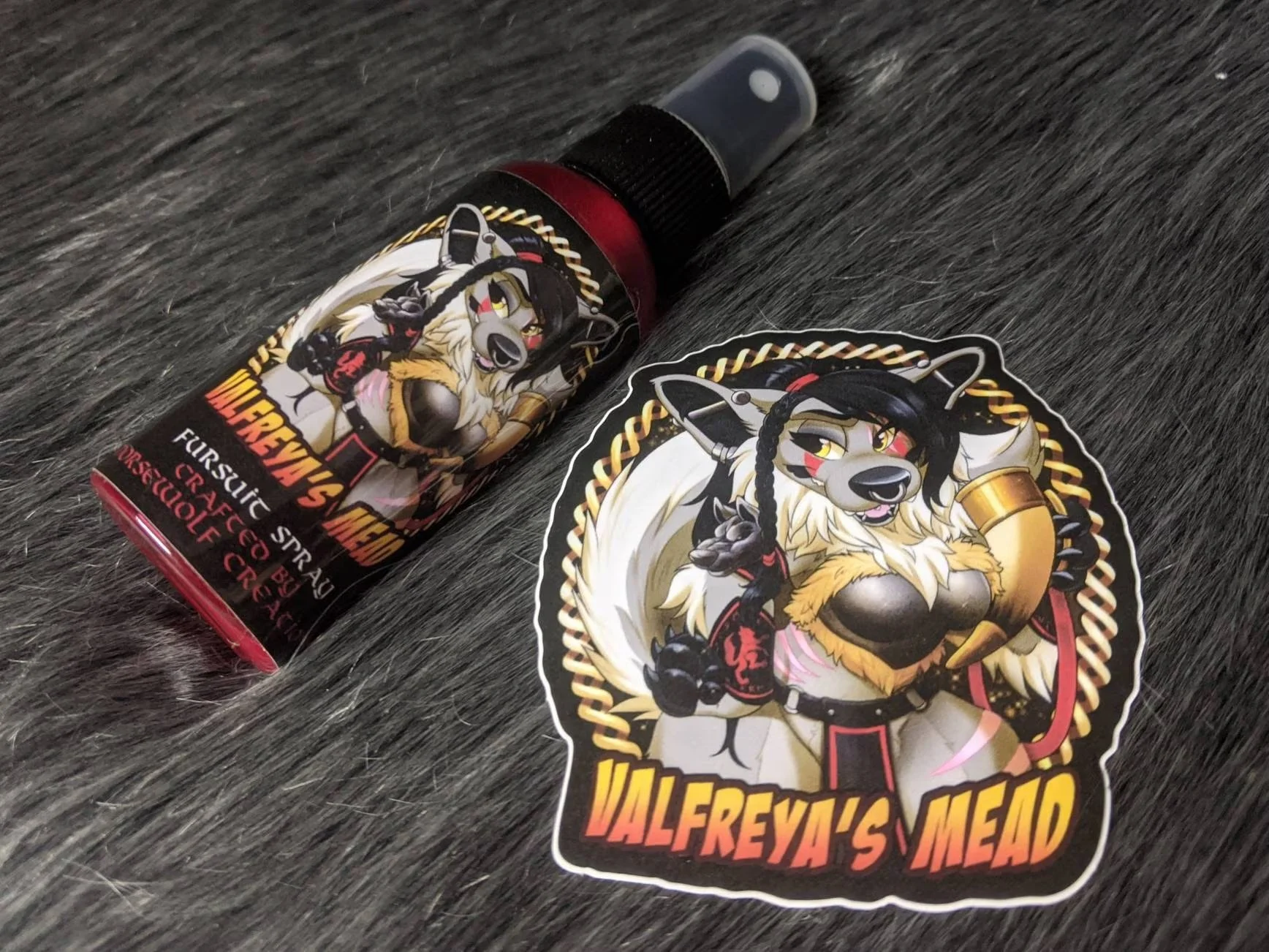 Valfreya's Mead fursuit spray 50ml + 3" sticker by Norsewolf Creations