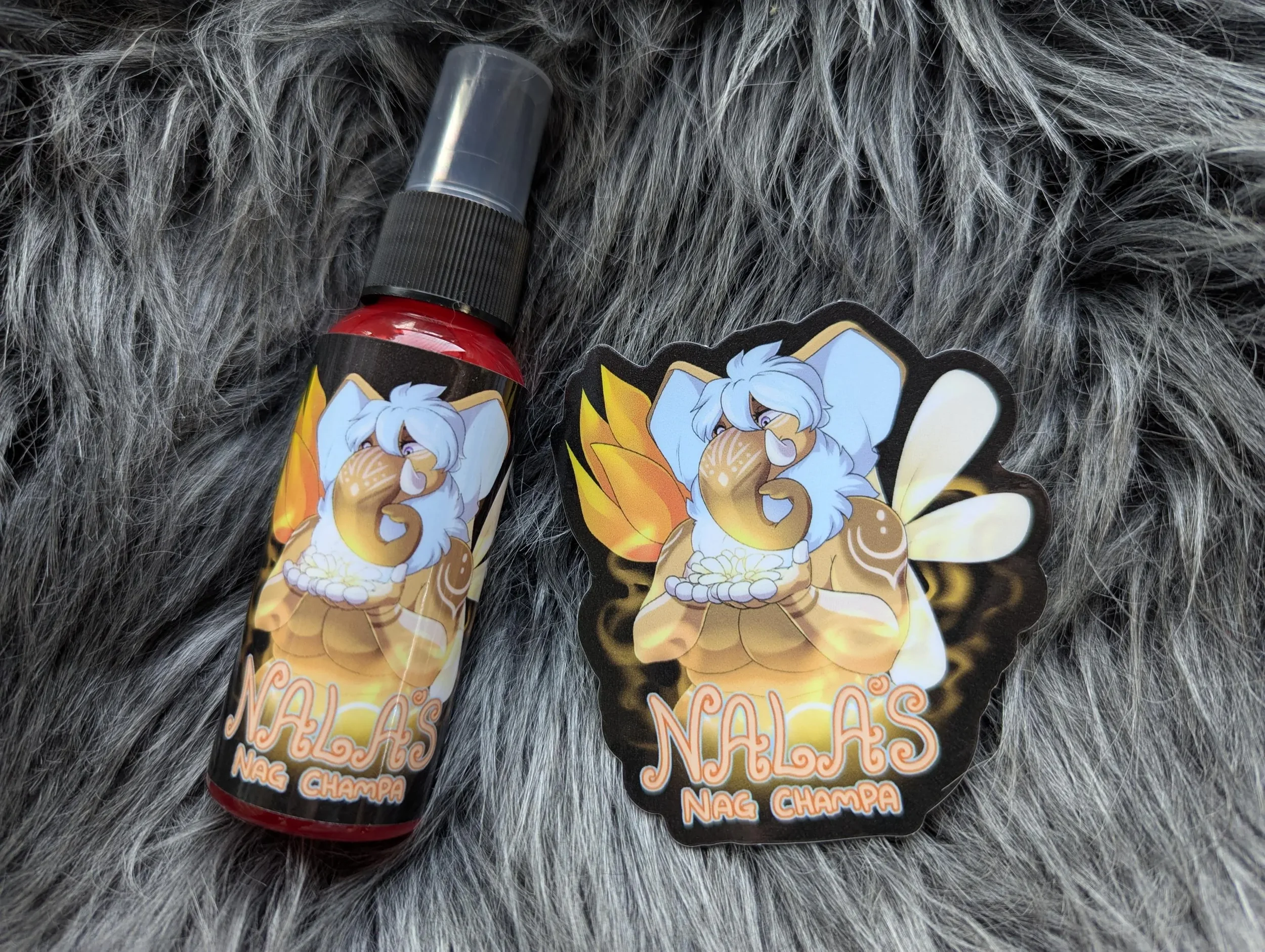 Nala's Nag Champa fursuit spray 50ml + 3" sticker by Norsewolf Creations