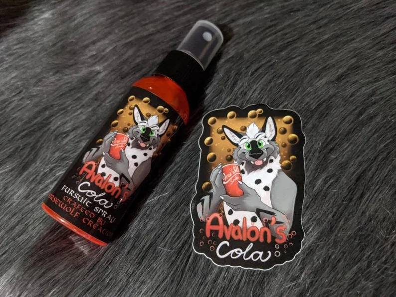 Avalon's Cola fursuit spray 50ml + 3" sticker by Norsewolf Creations