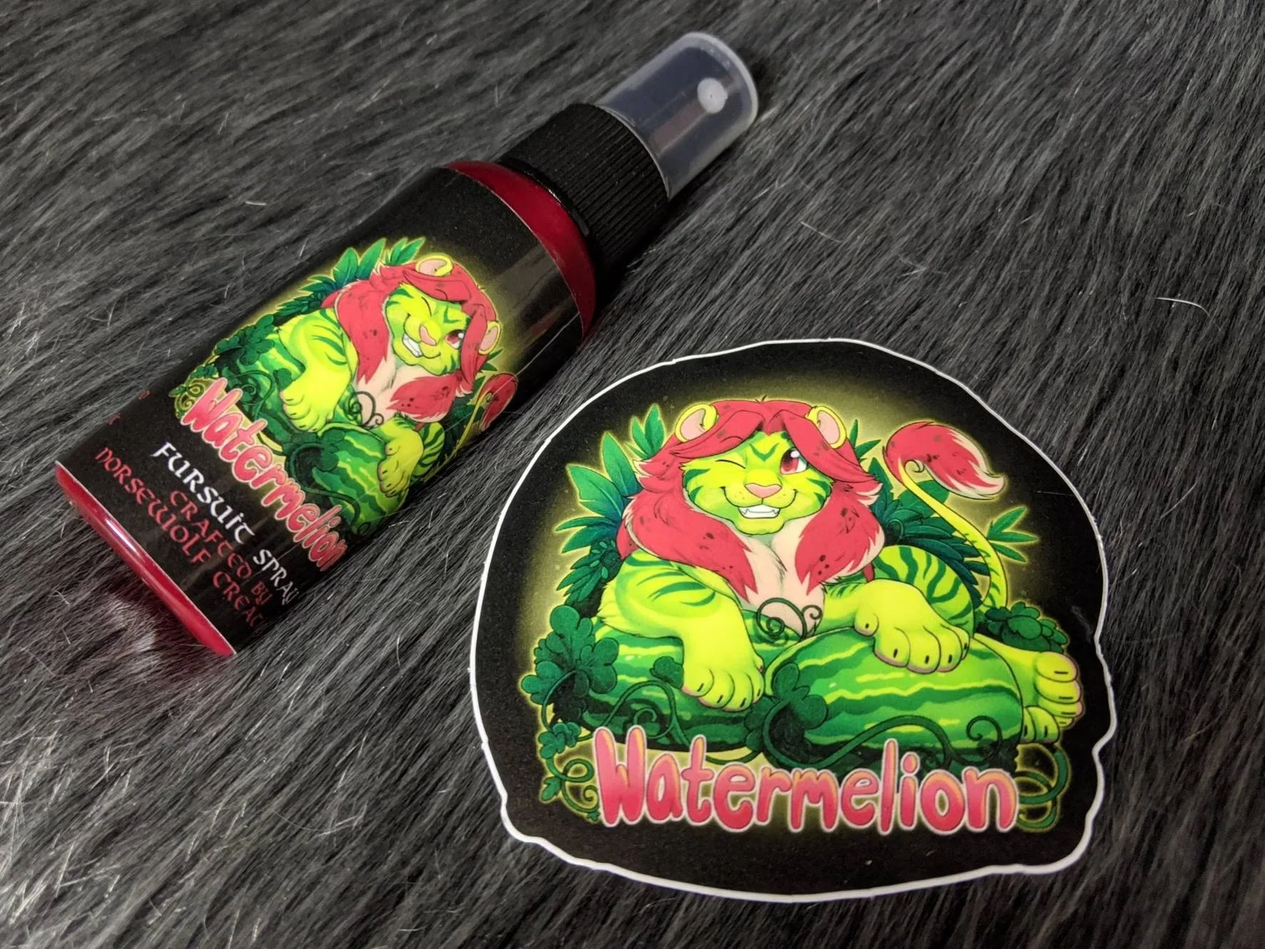 Watermelion watermelon fursuit spray 50ml + 3" sticker by Norsewolf Creations
