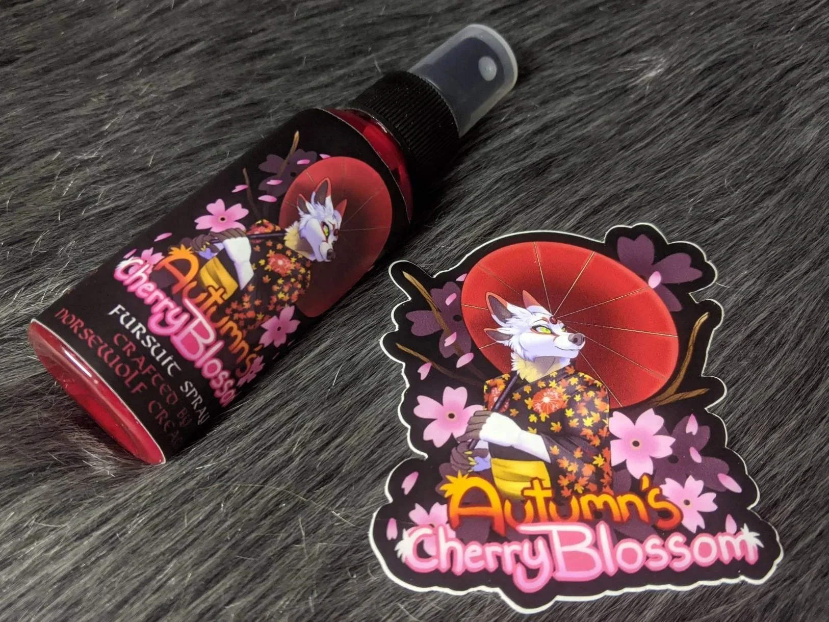 Autumn's Cherry Blossom fursuit spray 50ml + 3" sticker by Norsewolf Creations