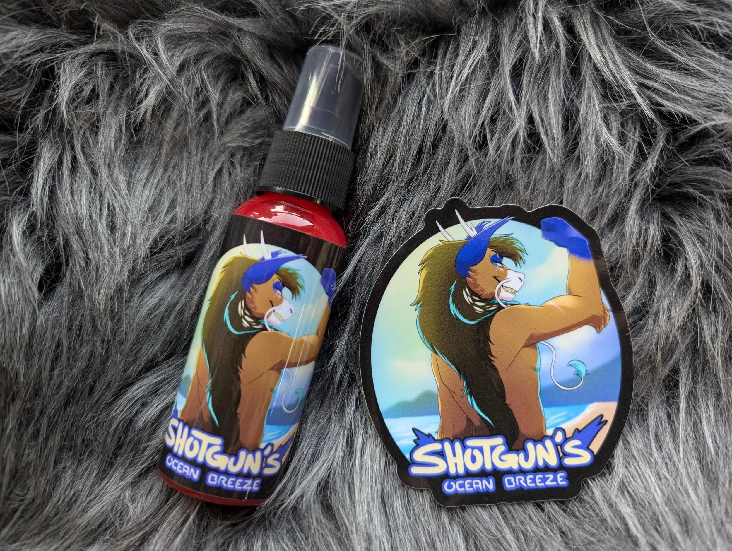 Shotgun's Ocean Breeze fursuit spray 50ml + 3" sticker by Norsewolf Creations