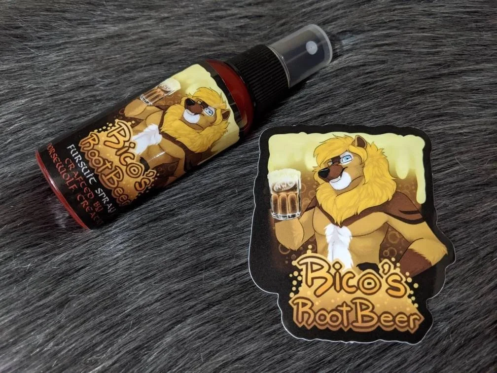 Rico's Root Beer fursuit spray 50ml + 3" sticker by Norsewolf Creations