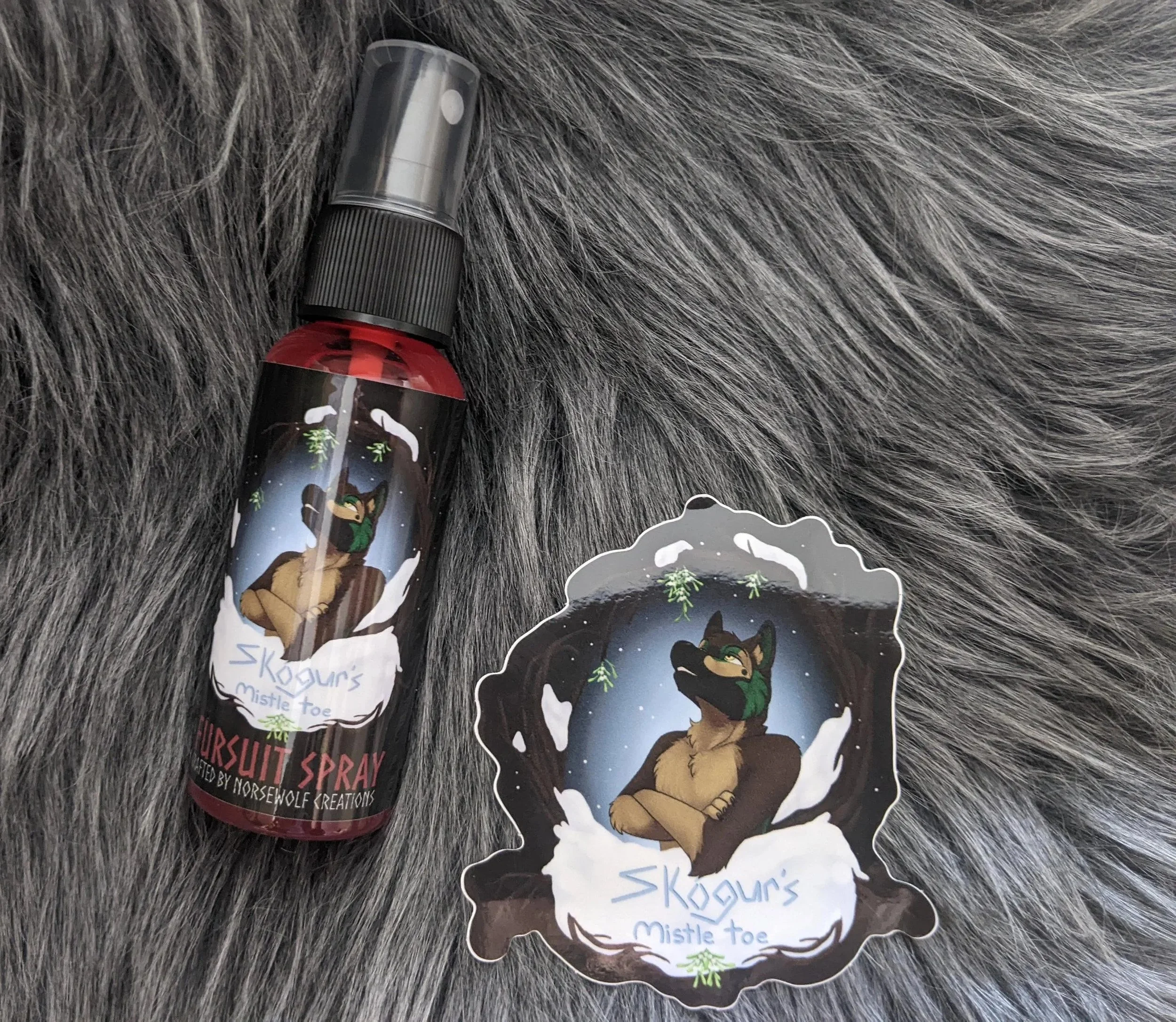 Skogur's Mistletoe fursuit spray 50ml + 3" sticker by Norsewolf Creations