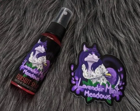 Lavender Mint Meadows fursuit spray 50ml + 3" sticker by Norsewolf Creations
