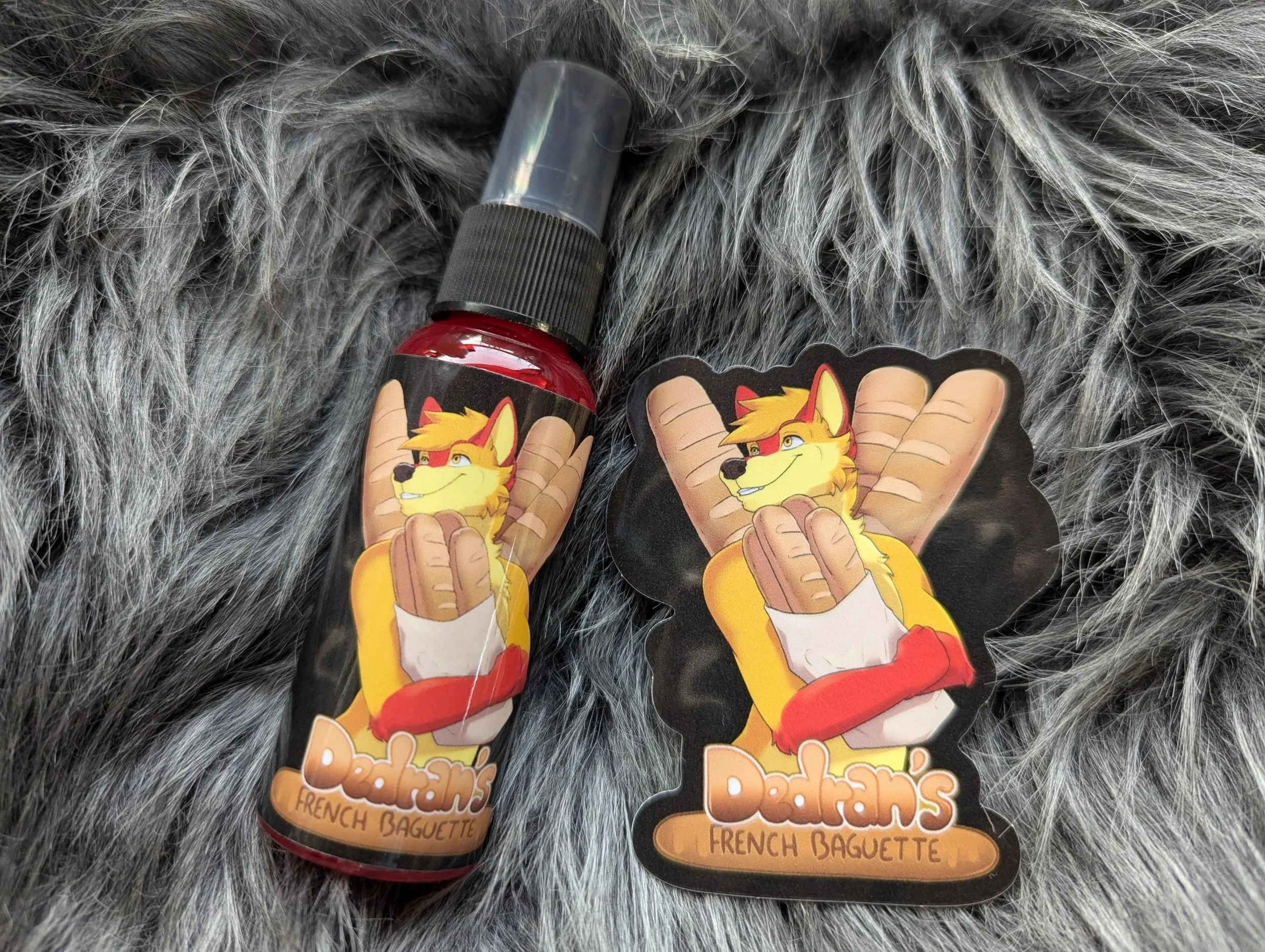 Dedran's French Baguette fursuit spray 50ml + 3" sticker by Norsewolf Creations
