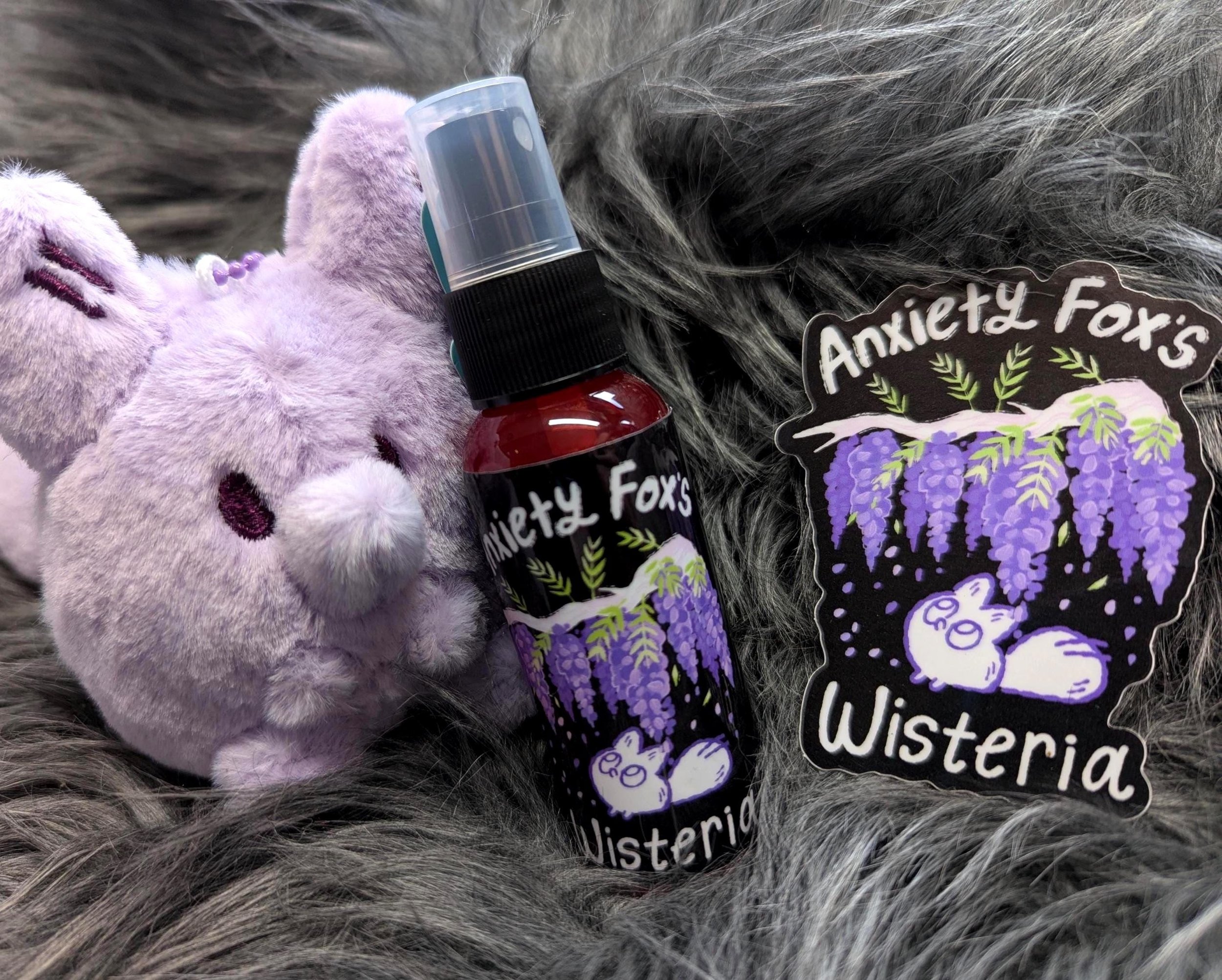 Anxiety Fox's Wisteria fursuit spray 50ml + 3" sticker by Norsewolf Creations