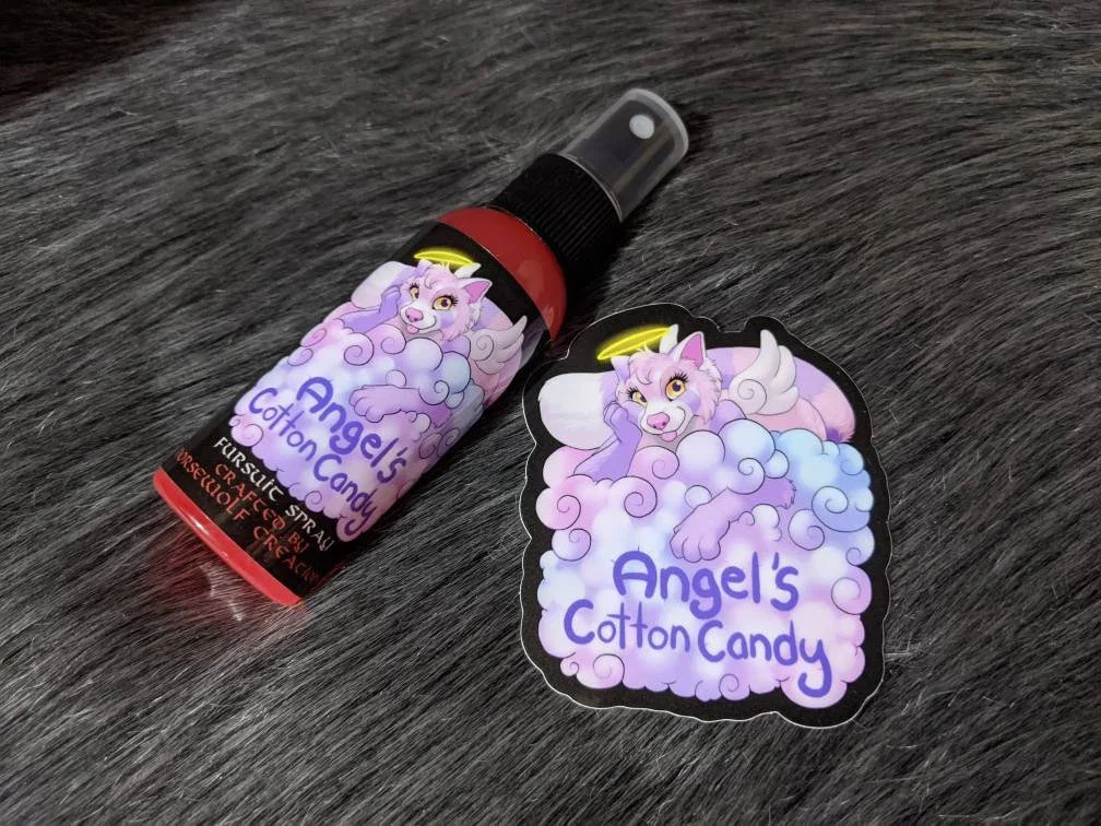 Angel's Cotton Candy fursuit spray 50ml + 3" sticker by Norsewolf Creations