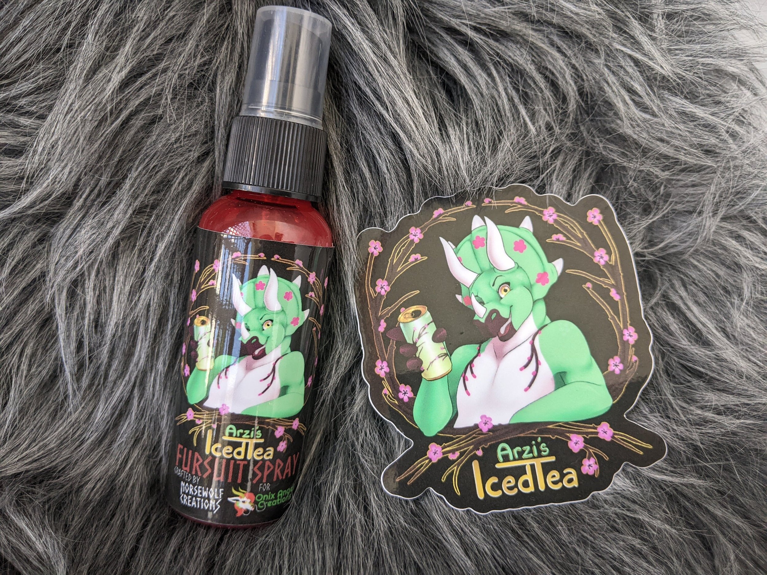 Arzi's Iced Tea fursuit spray 50ml + 3" sticker by Norsewolf Creations