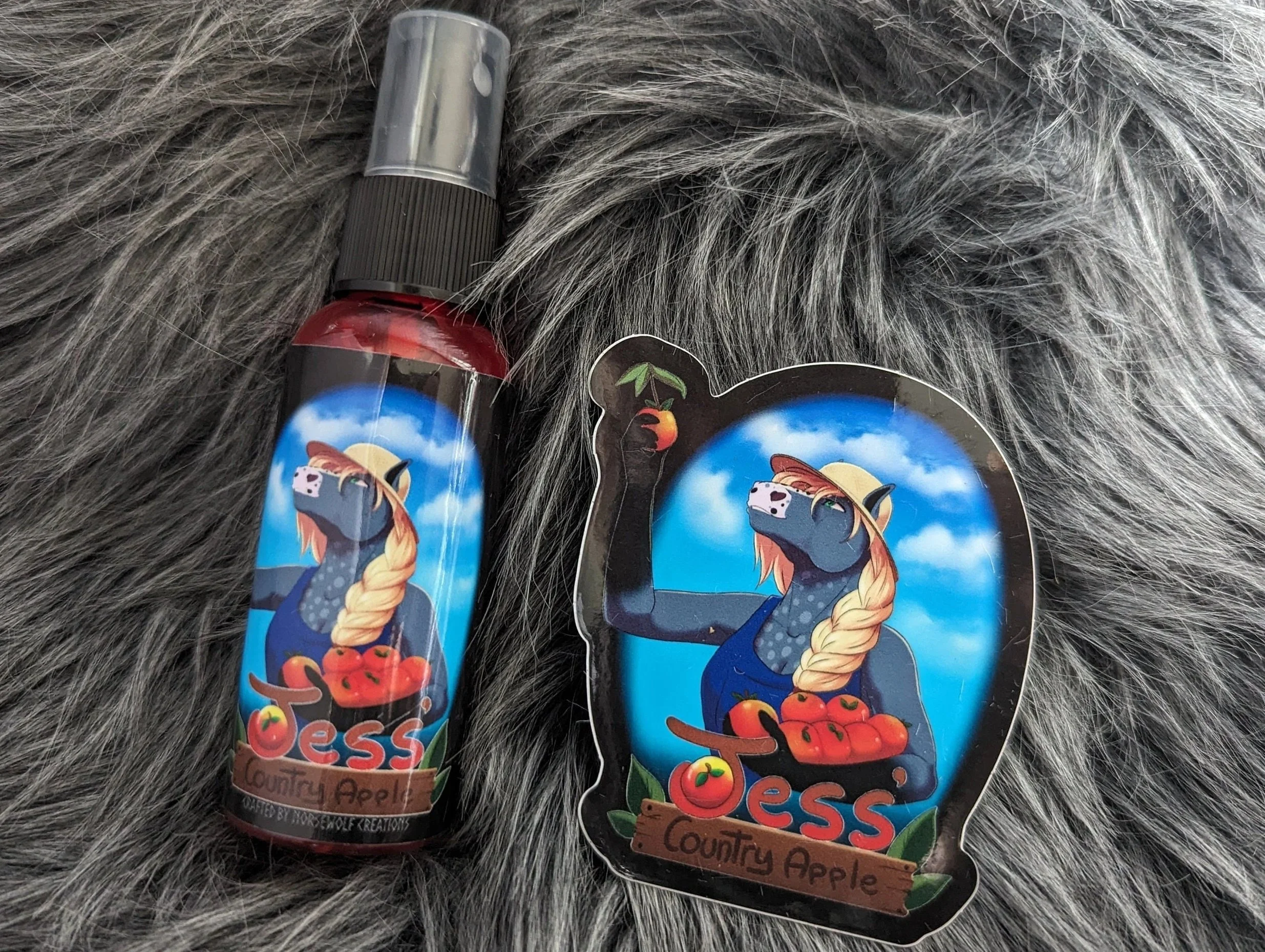 Jess' Country Apple fursuit spray 50ml + 3" sticker by Norsewolf Creations