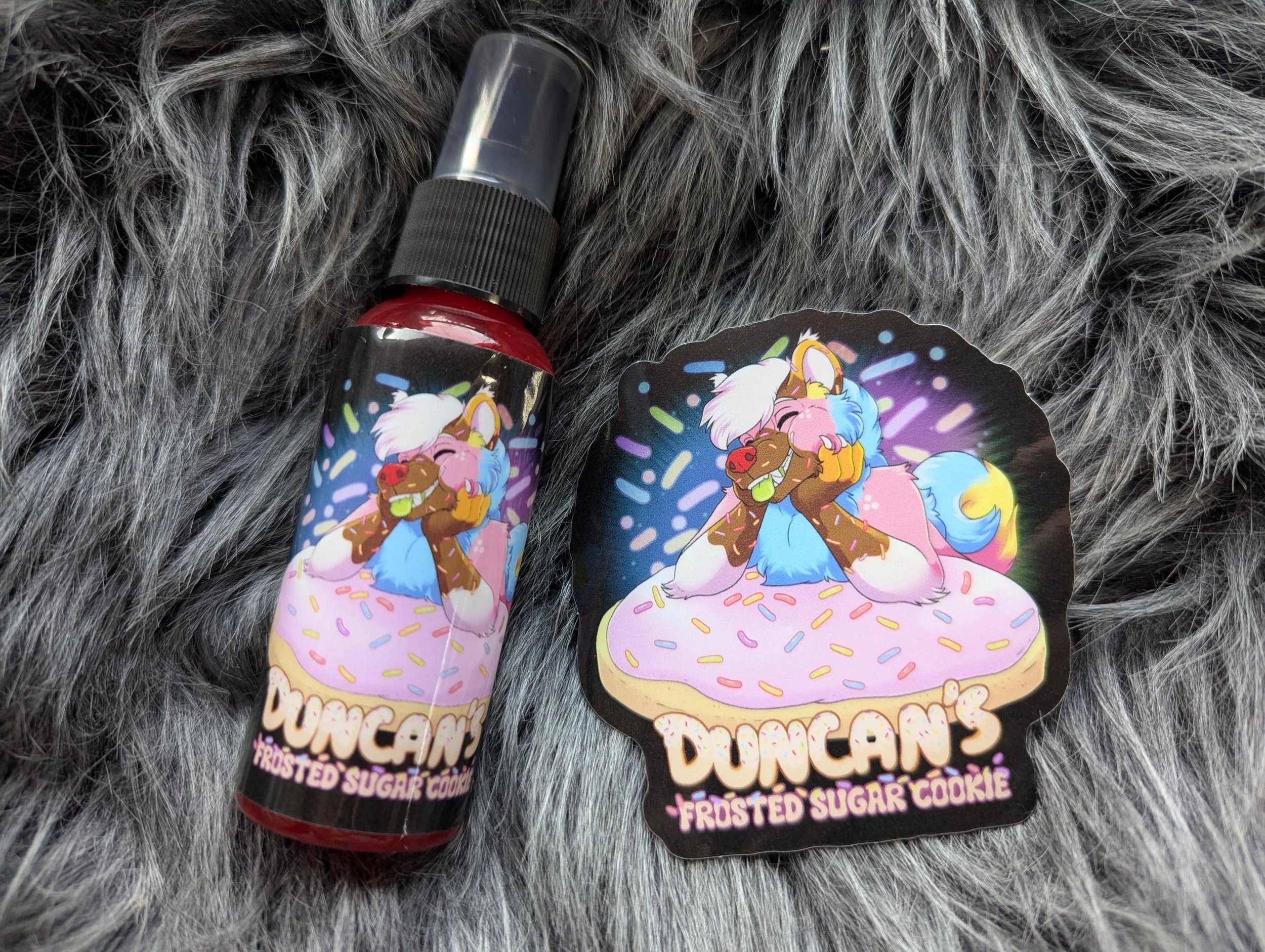 Duncan's Frosted Sugar Cookie fursuit spray 50ml + 3" sticker by Norsewolf Creations