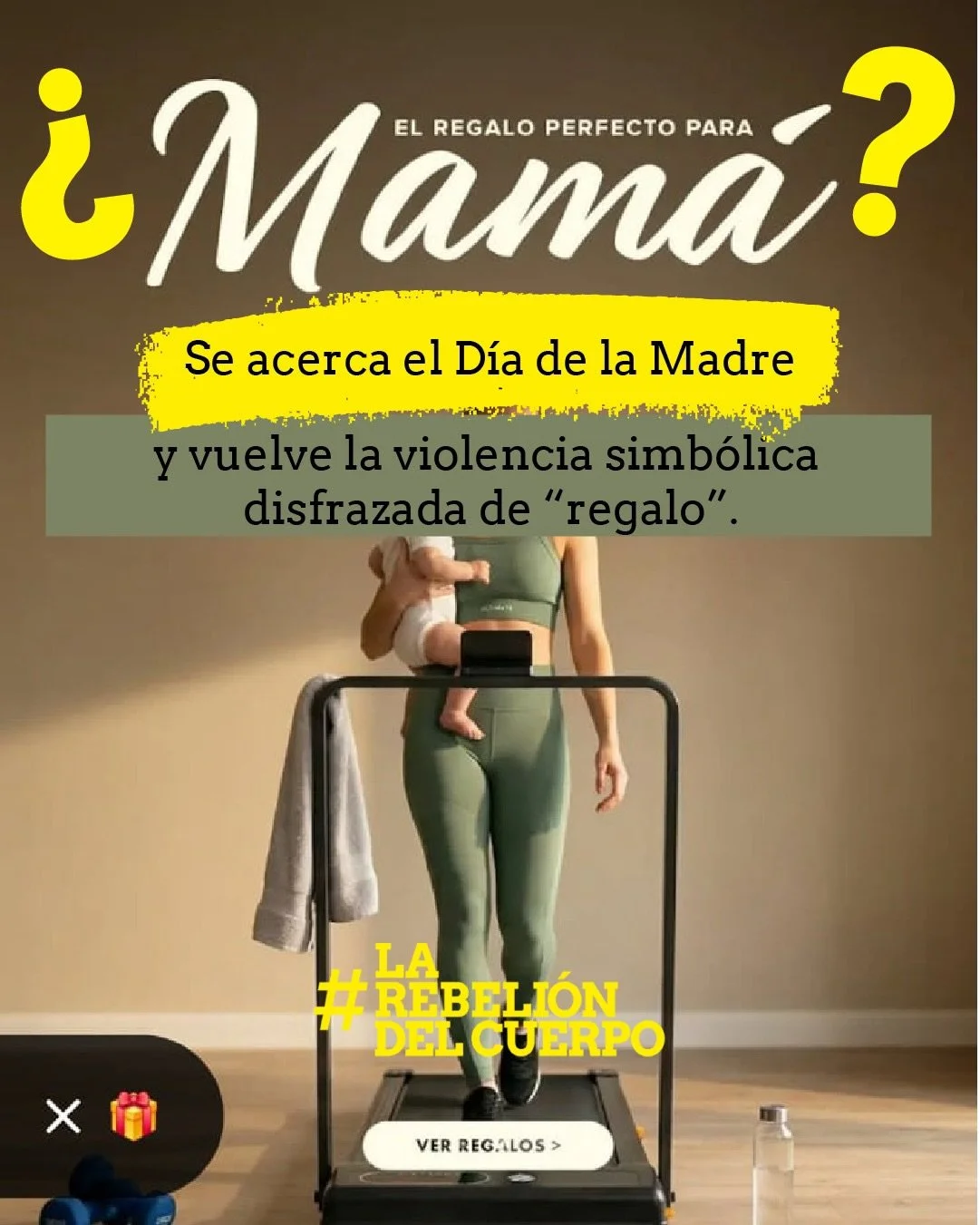 A d&iacute;as del D&iacute;a de la Madre, vuelven las campa&ntilde;as que nos recuerdan que incluso maternar parece venir con una deuda corporal.

&ldquo;Recupera tu cuerpo&rdquo;.
&ldquo;Vuelve a sentirte t&uacute;&rdquo;.
&ldquo;Ponte en forma&rdqu