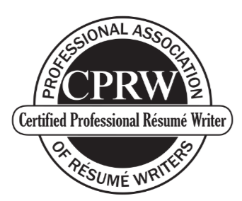 Logo of the Professional Association of Résumé Writers, with the text 'CPRW Certified Professional Résumé Writer'.