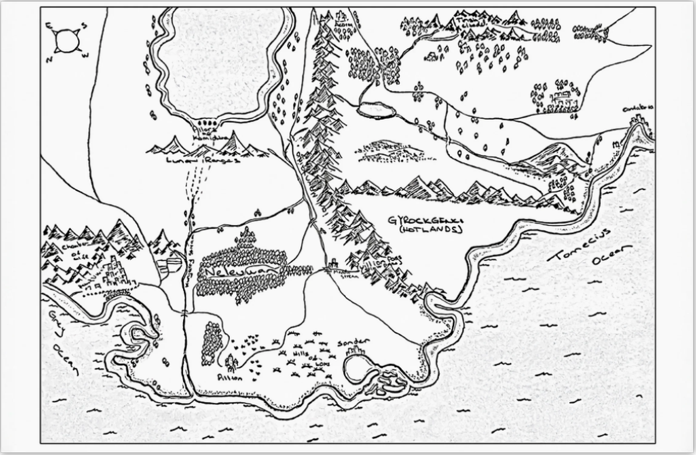 Neleuwen Realm Hand-Drawn Map Print