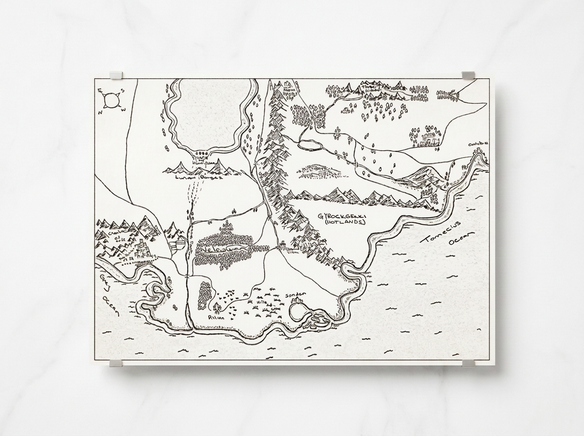 Neleuwen Realm Hand-Drawn Map Print