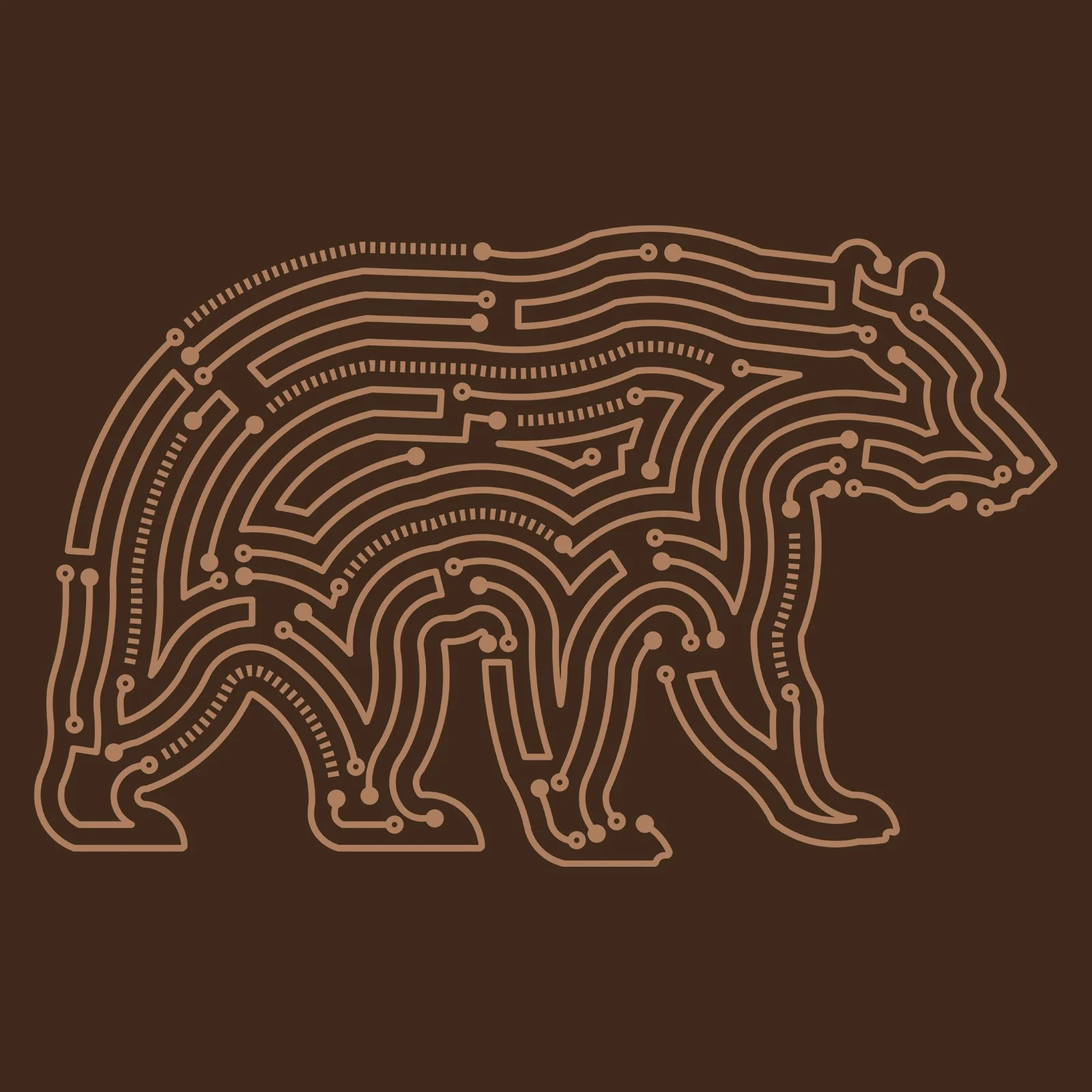 Created a line art illustration of a bear as a personal project.