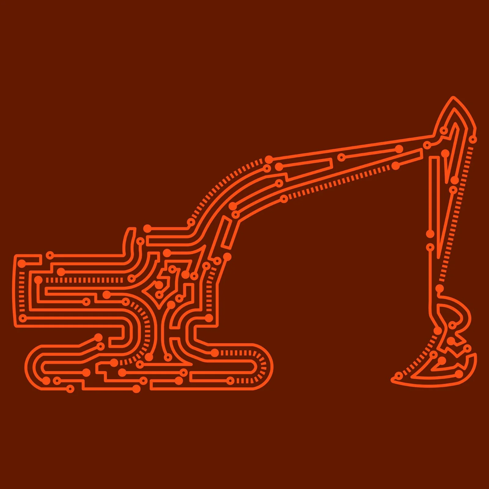 Created a line art illustration of a excavator as a personal project.