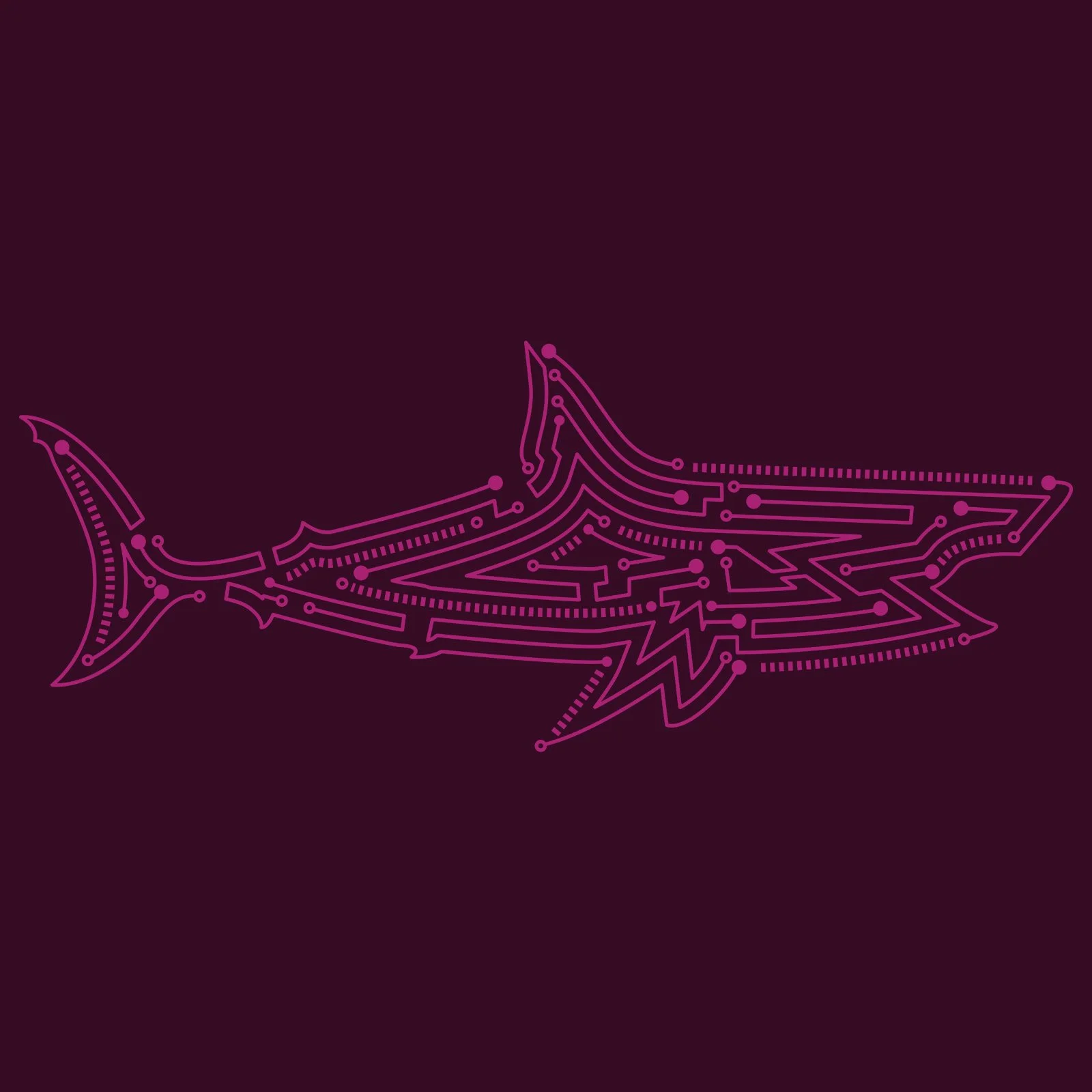 Created a line art illustration of a shark as a personal project.