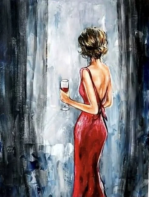 Paint and Sip- Woman in Red
