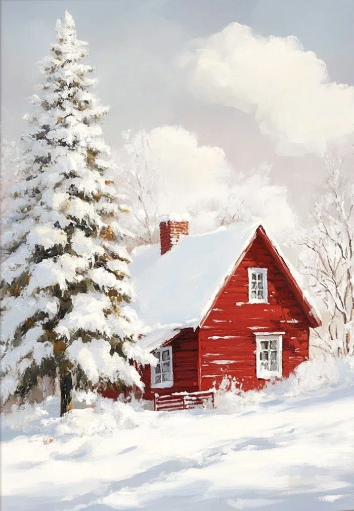 Paint & Sip-Red Cabin