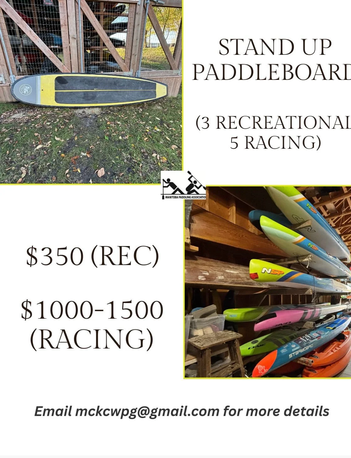 We have boats looking for new homes! Recreational and racing boats available at the Manitoba Canoe &amp; Kayak Center. 

For more details please email mckcwpg@gmail.com 

#mbpaddling #paddling #paddleboard #kayak #recreational #winnipeg #manitoba