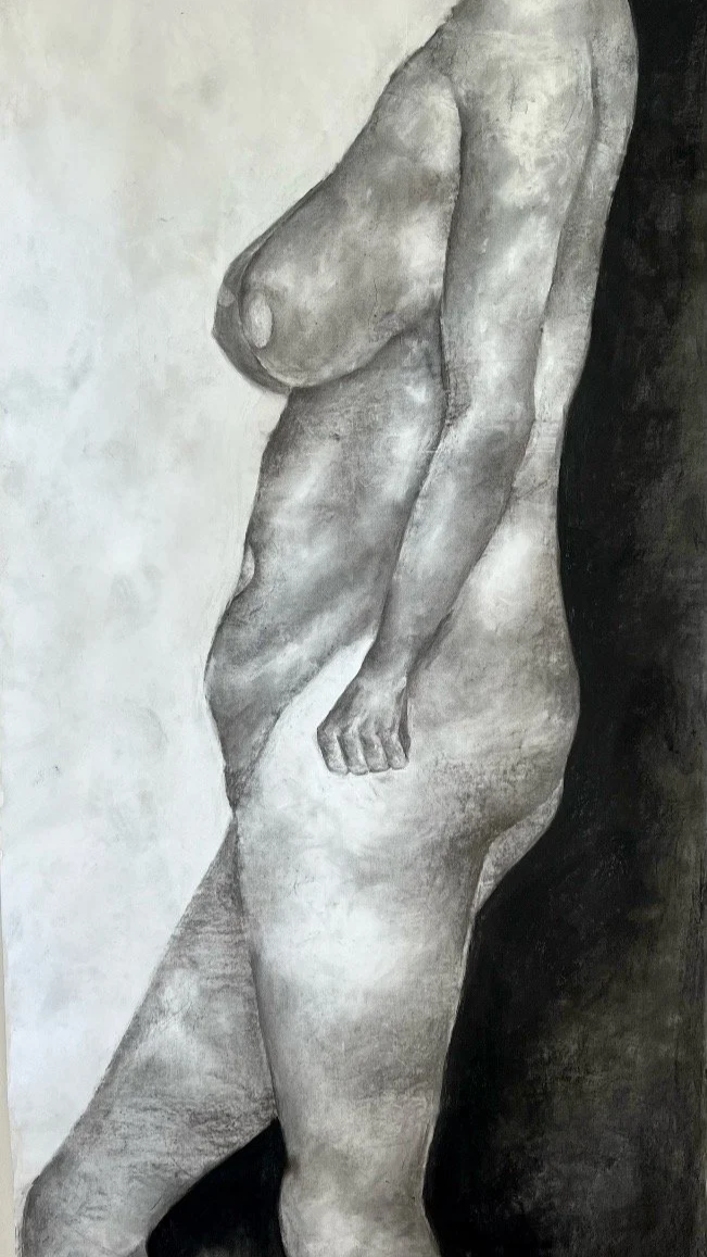 Human Landscape (Series of 3) , Charcoal on Paper, 36 x 72 in