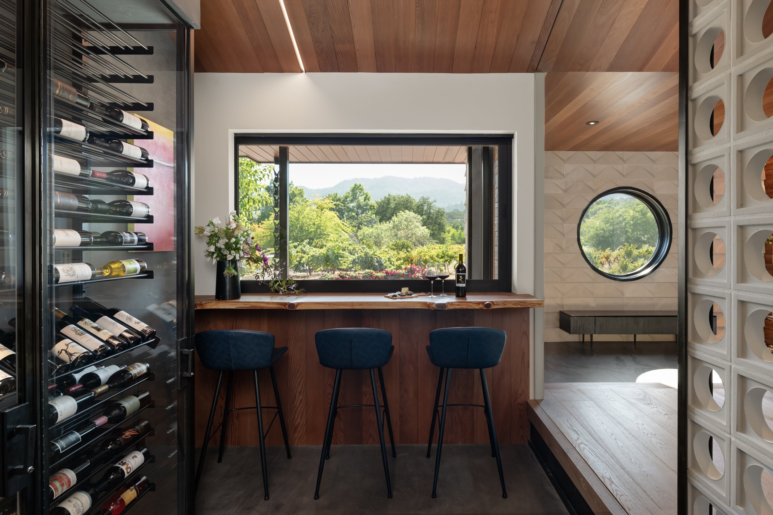 A modern and beautiful entertainment and bar are for the sophisticated client.