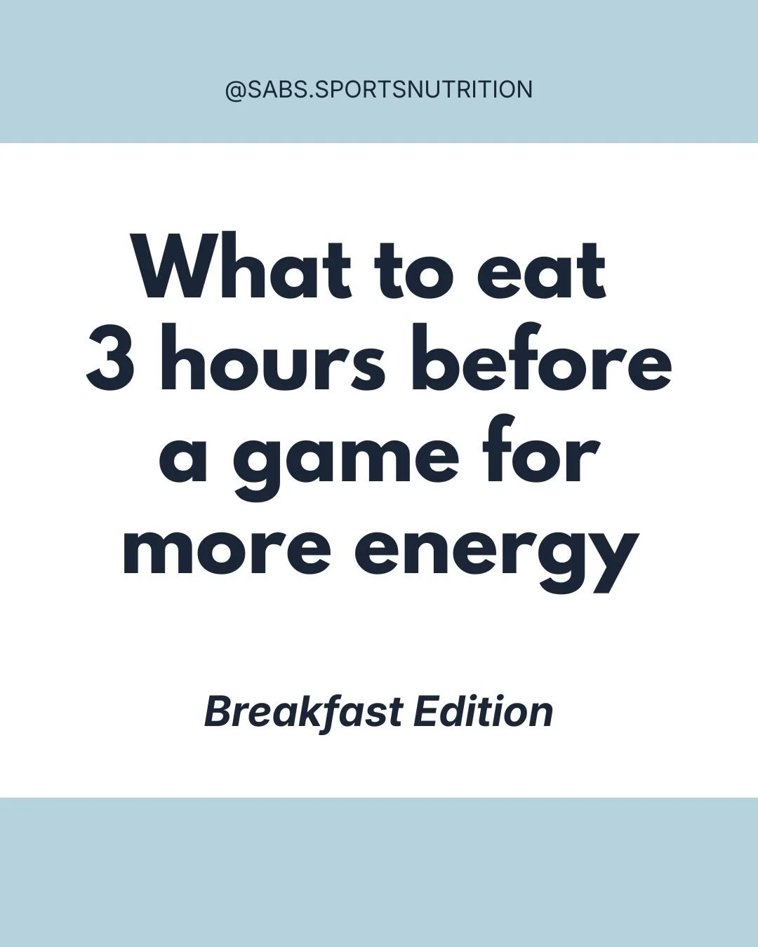 Summertime means tournaments are in full swing for many high school athletes and the breakfast you eat can make all the difference in your performance. 

When you have 3 hours to work with before a game, you can generally tolerate a full meal without