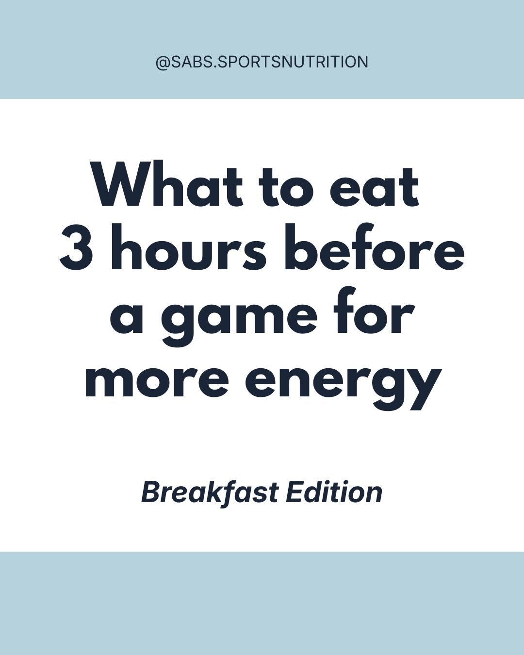 Summertime means tournaments are in full swing for many high school athletes and the breakfast you eat can make all the difference in your performance. 

When you have 3 hours to work with before a game, you can generally tolerate a full meal without
