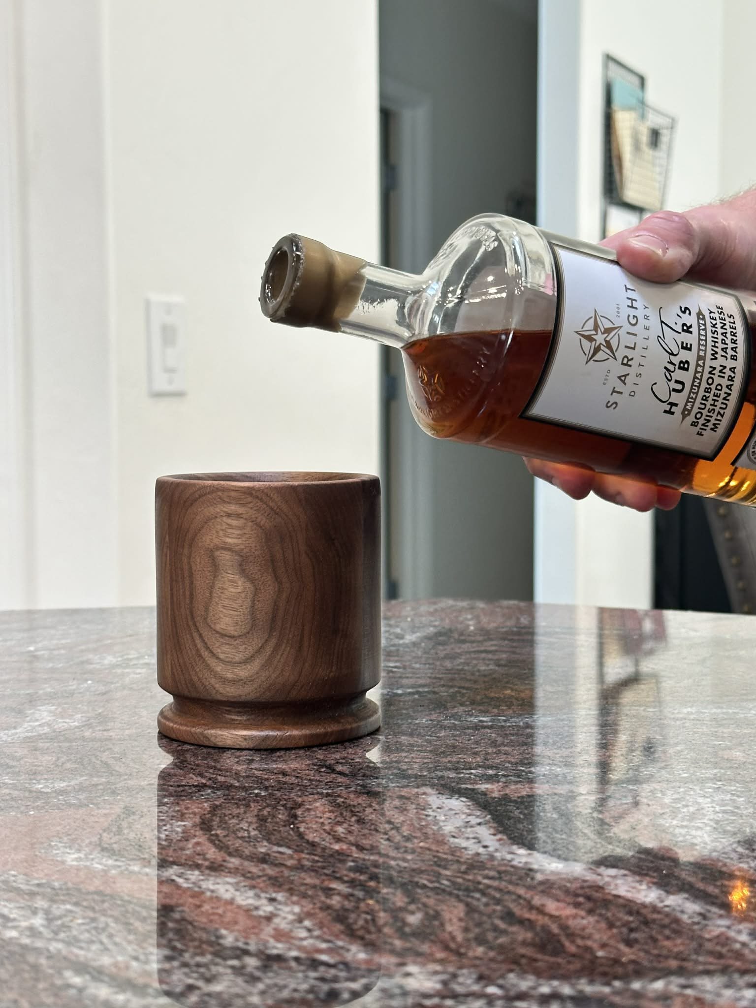 Deep, rich, and naturally warm in tone, black walnut offers a refined, understated drinking experience. Its smooth feel and darker character make it a favorite for evening pours and quiet moments.