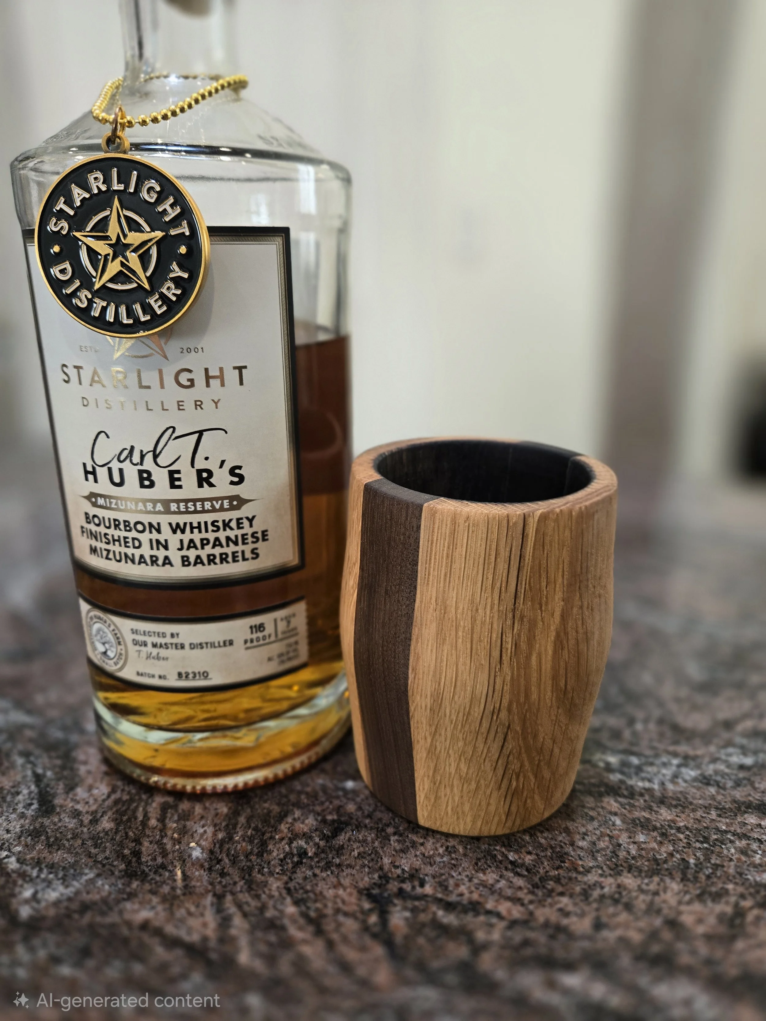 A striking combination of barrel-ready white oak and rich black walnut. The oak body provides structure and subtle whiskey character, while the walnut accent adds visual contrast and a hint of warmth. A bold, balanced design for those who appreciate 