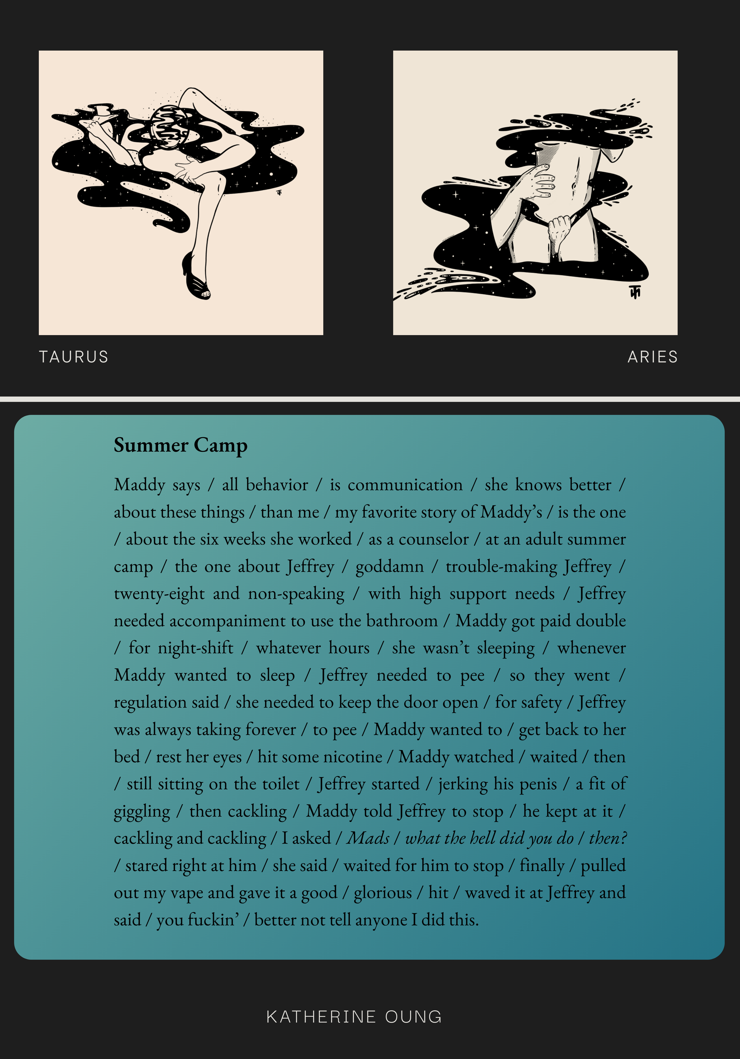 aubree miller | Selections from Fucked by the Universe series and Katherine Oung | Summer Camp